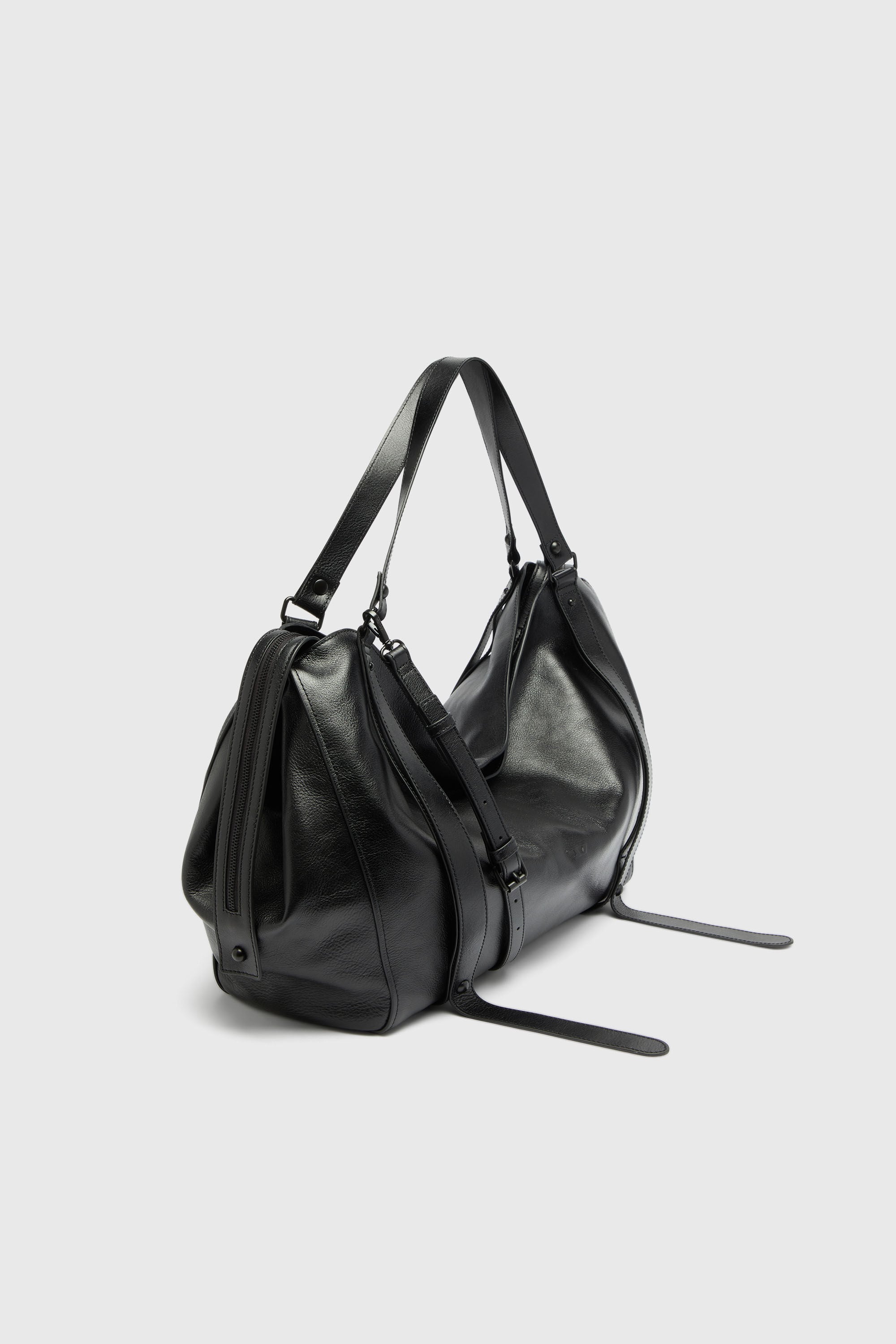 Diesel - D-ONE DUFFLE 48H, Unisex's D-One-Duffle bag in leather in Black - 4
