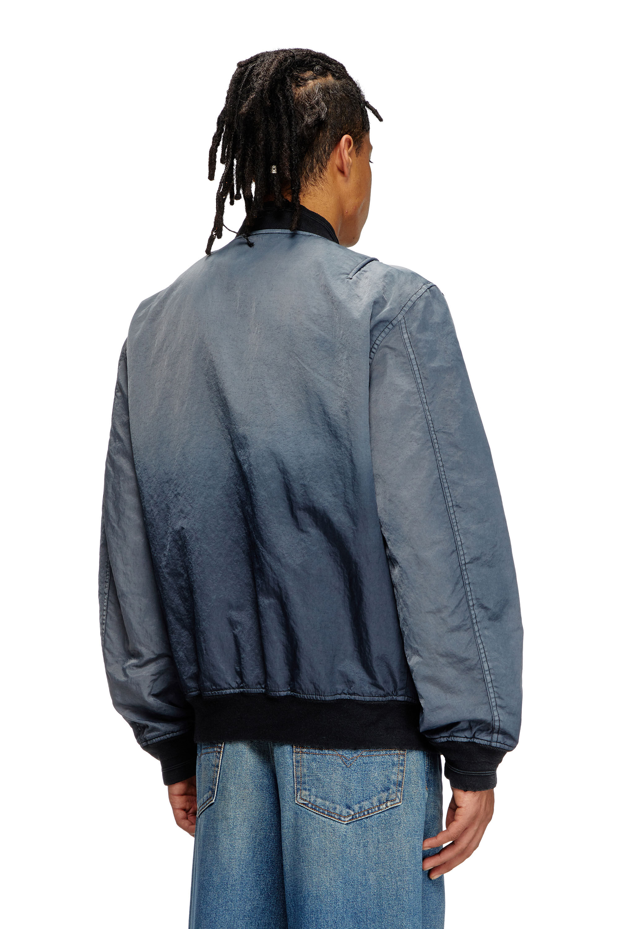 Diesel - J-KEPES, Veste bomber matelassée avec effet dégradé Homme in Gris - 4