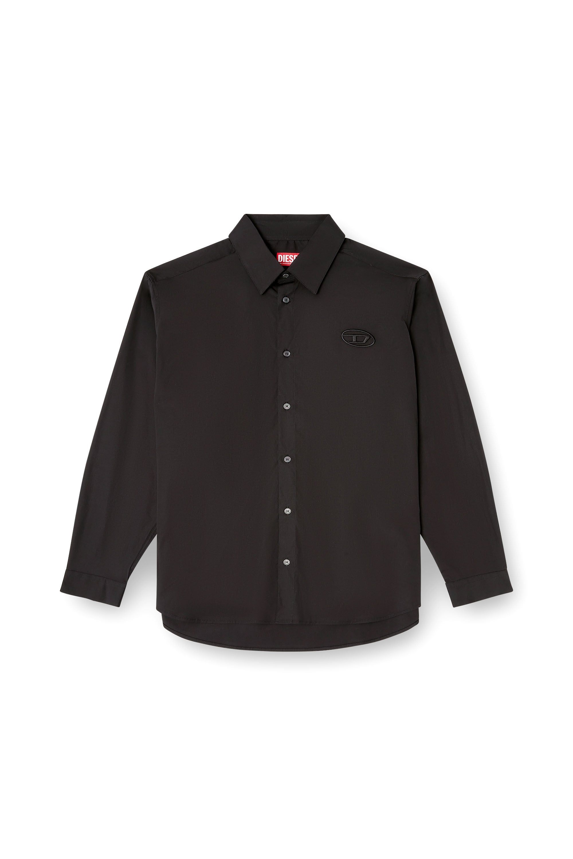 Diesel - S-SIMPLY-GSBH, Chemise en popeline extensible avec broderie Homme in Noir - 2