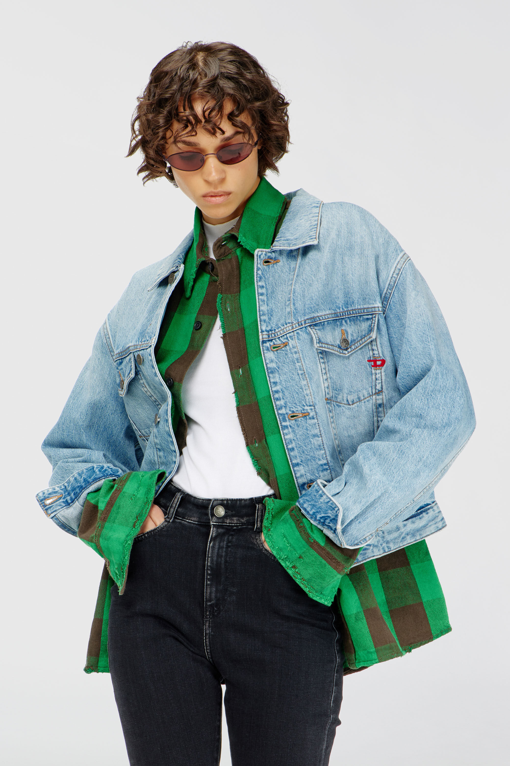 Diesel - D-RANGER, Veste trucker en denim Mixte in Bleu - 6