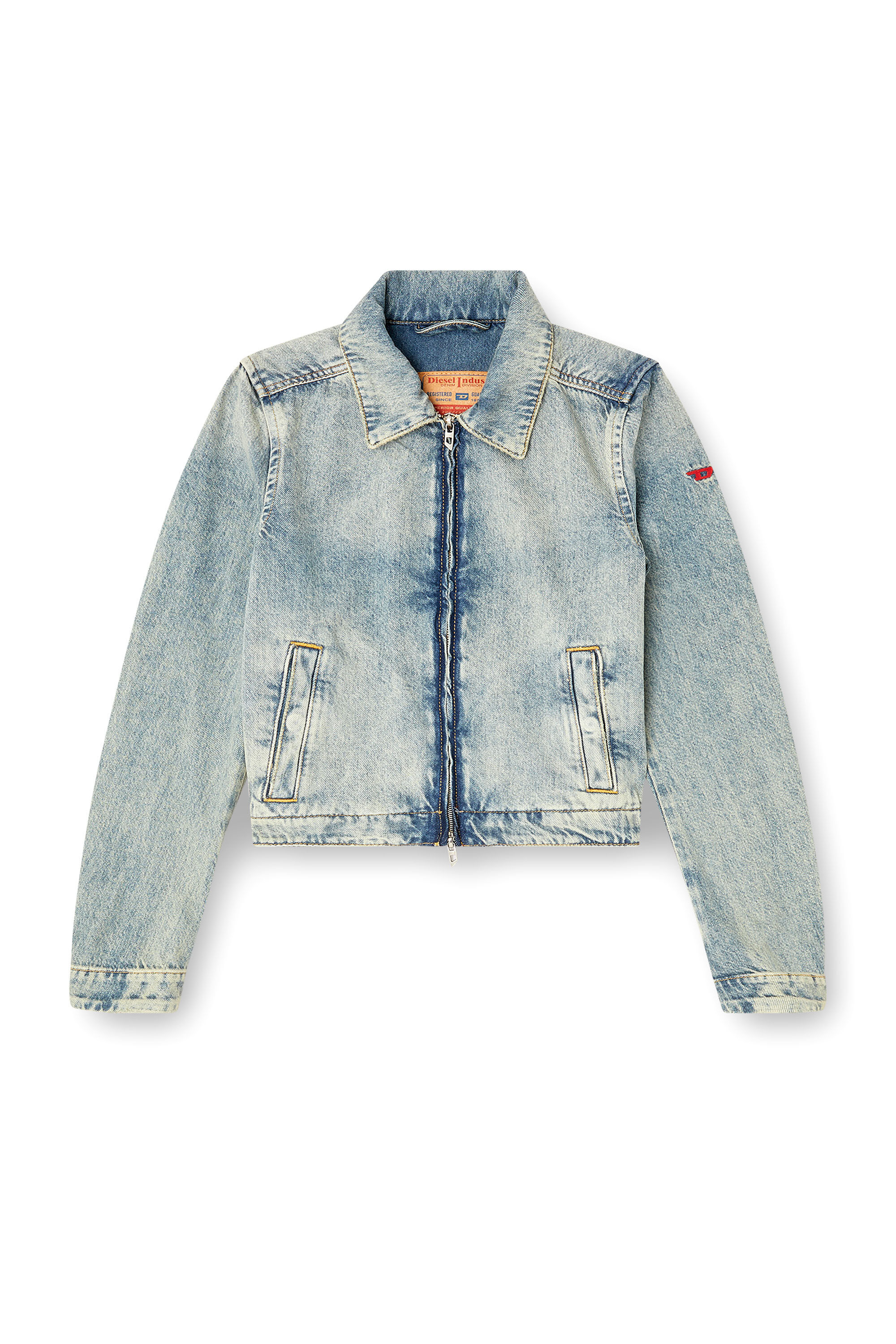 Diesel - DE-CORB, Veste en denim Tencel fluide effet sali Femme in Bleu - 2