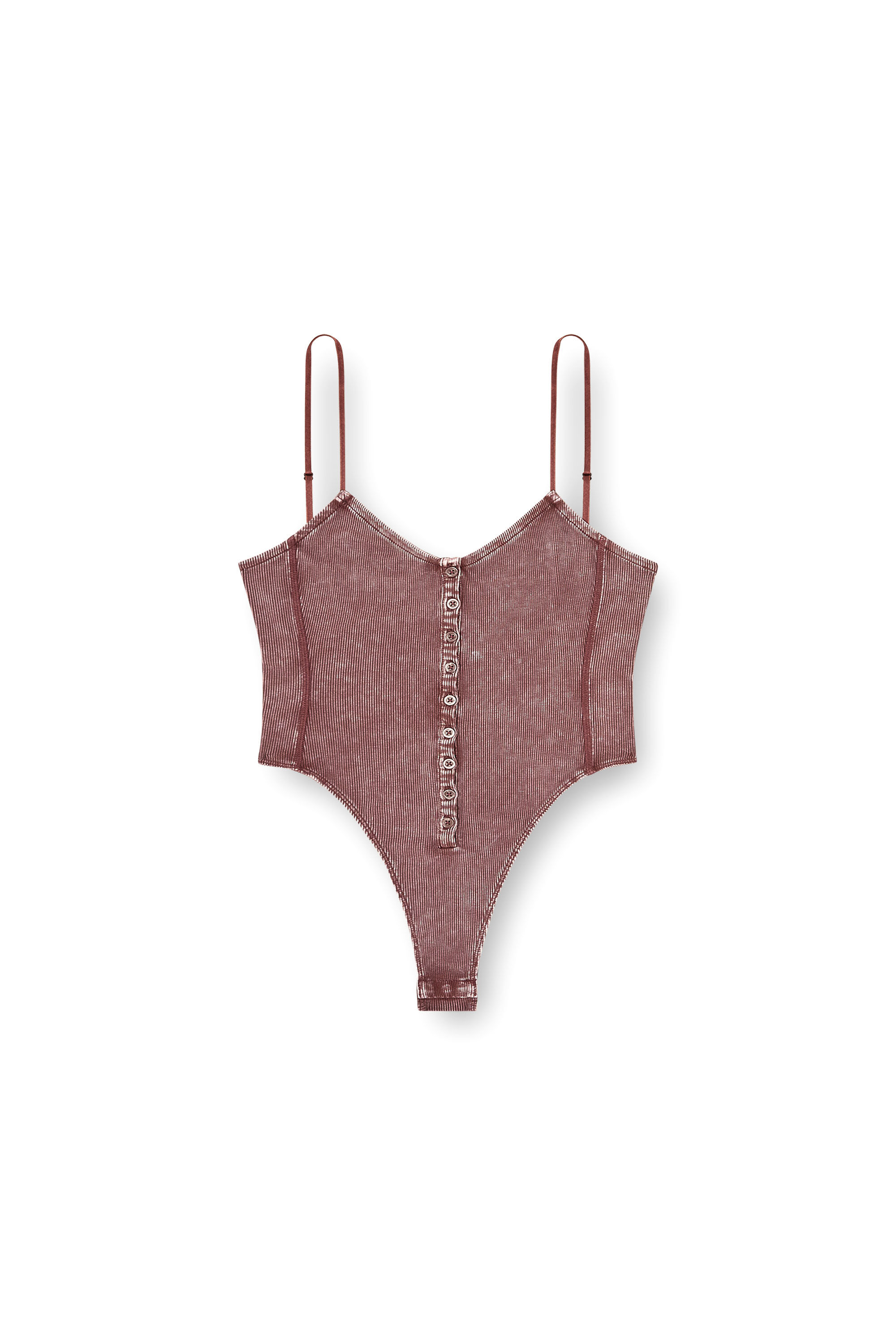 Diesel - T-LEY, Body-string en jersey c&ocirc;tel&eacute; marbr&eacute; Femme in Marron - 2