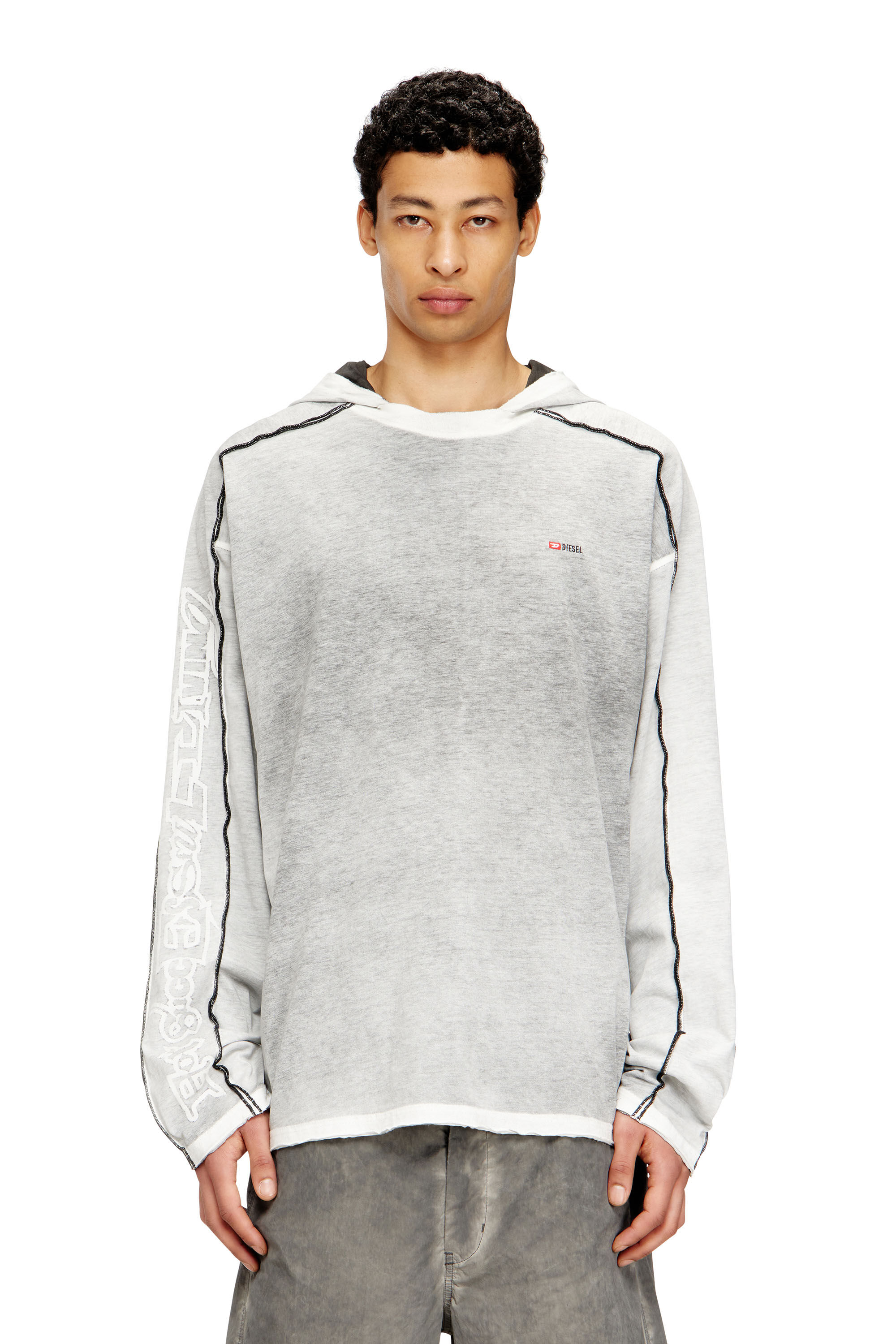 Diesel - T-RIVEN-LS-HOOD, Sweat en coton avec effet spray de couleur Homme in Polychrome - 3