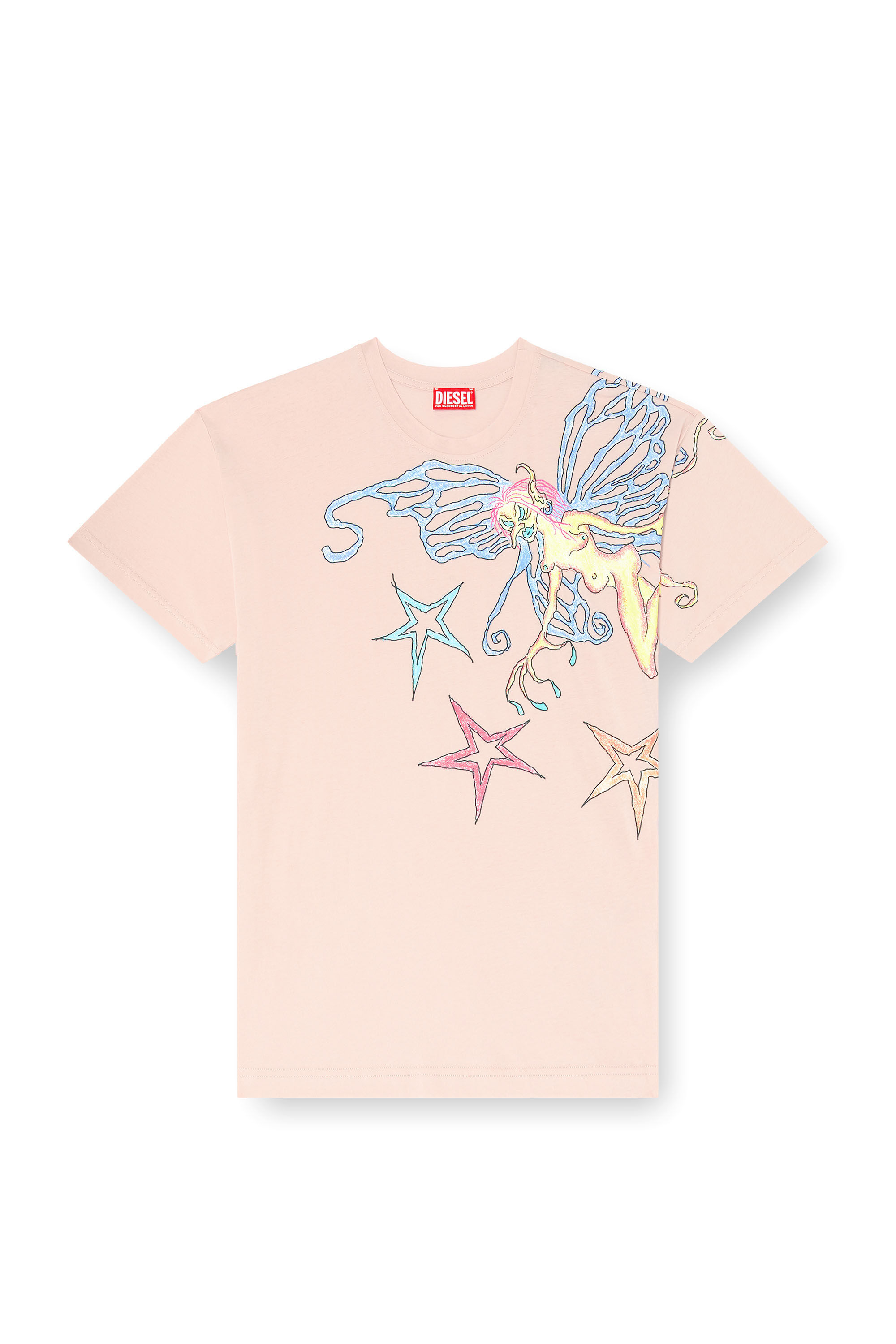Diesel - T-BUXT-Q1, T-shirt avec imprimé graphique Femme in Rose - 2