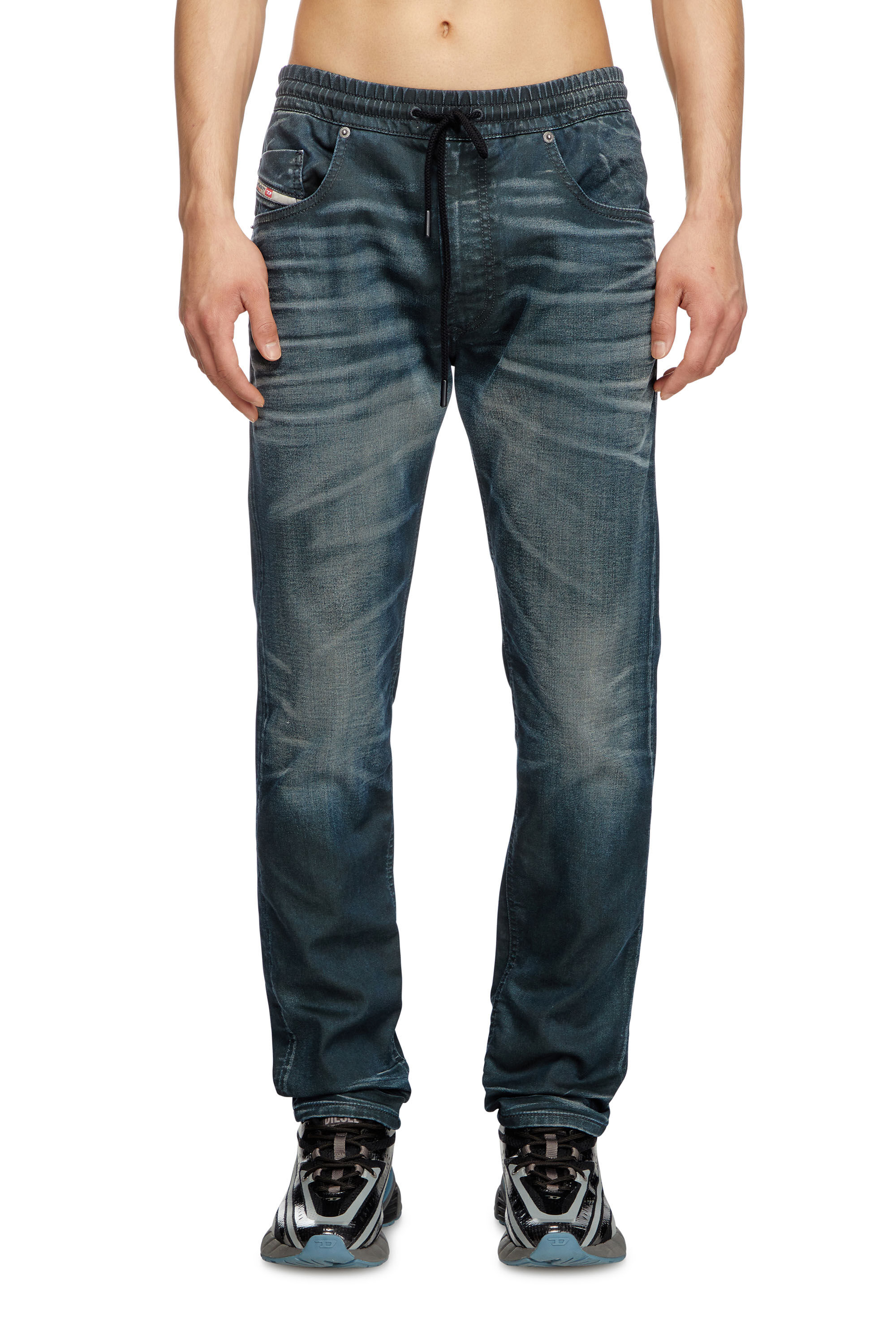 Diesel - Regular 2030 D-Krooley Joggjeans® 068QK Homme, Bleu Foncé - Image 3