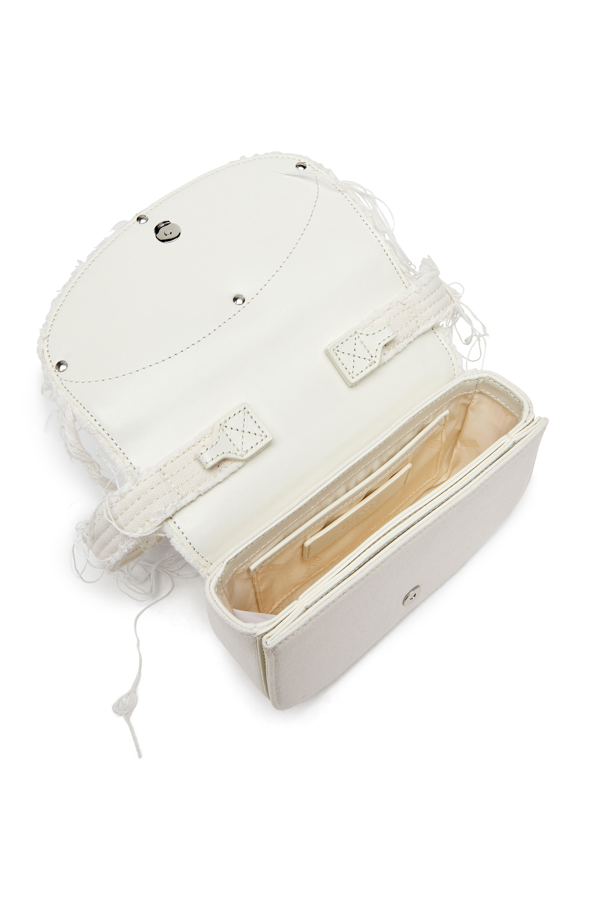 Diesel - 1DR, 1DR-Sac à bandoulière emblématique en toile et cuir Femme in Blanc - 5
