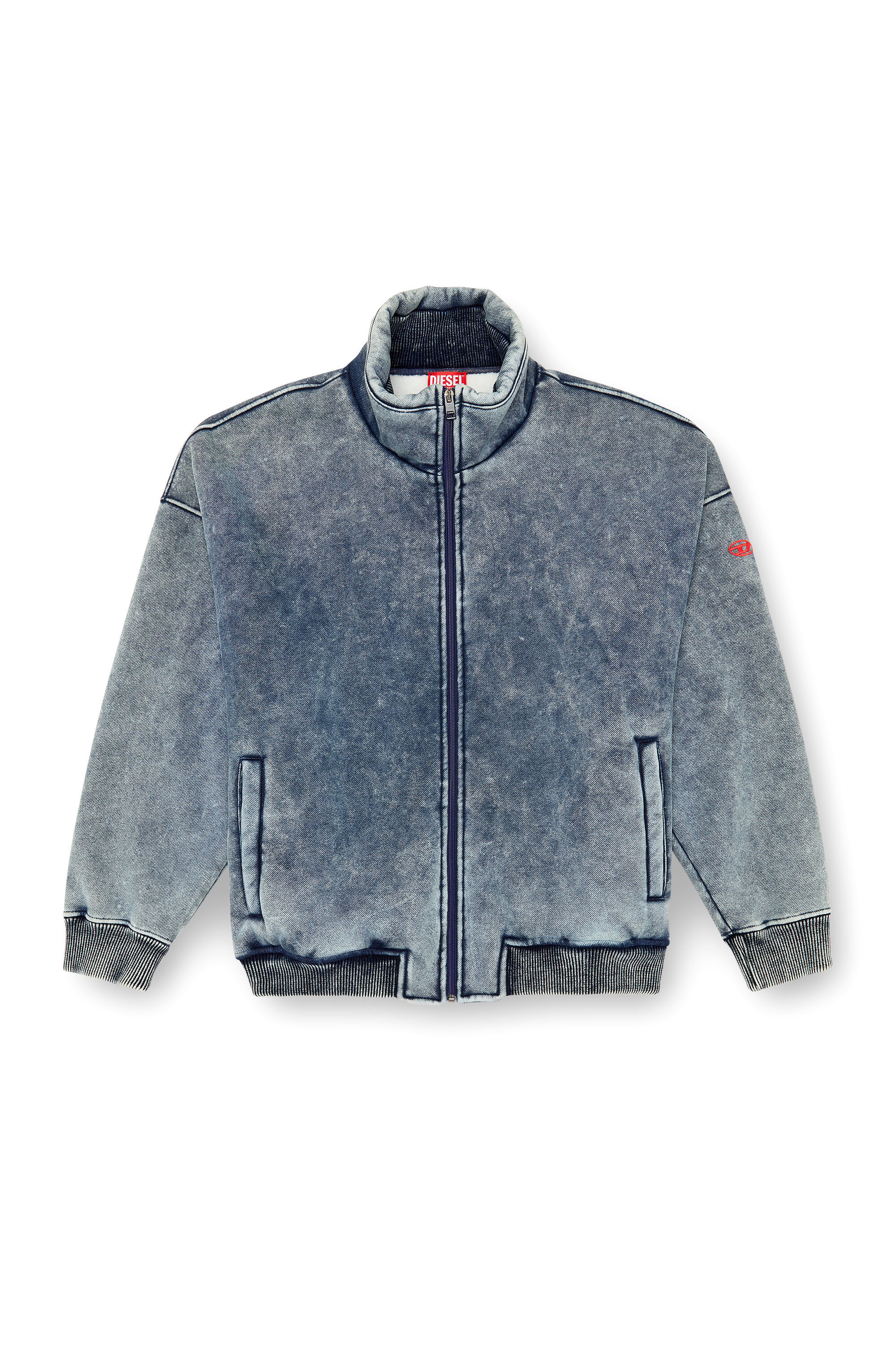 『６月１８日２２時まで』 DIESEL A142480BNDI Sサイズブルー S-BATEL Jacket in teddy-bonded jersey｜ブルー｜メンズ｜DIESEL