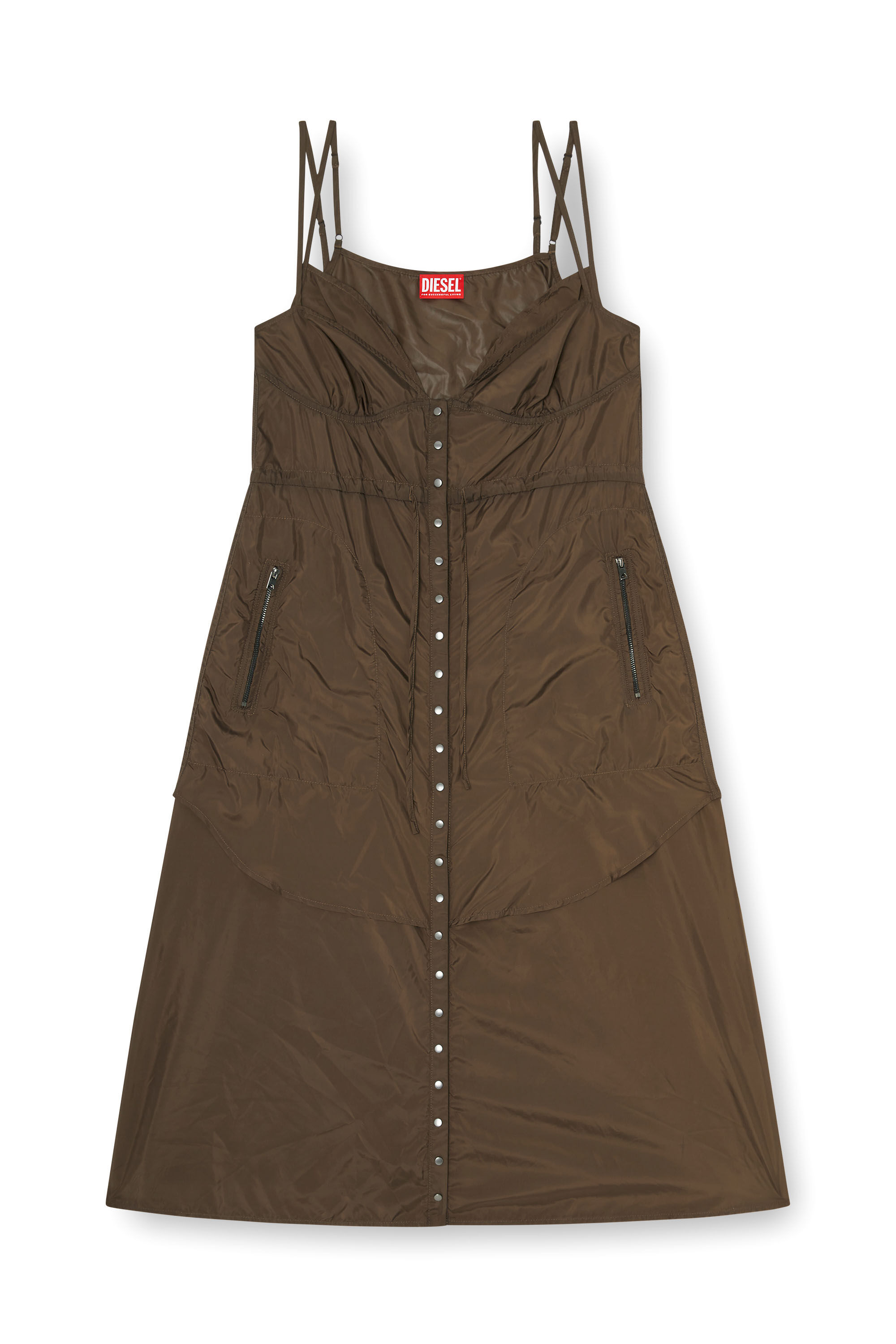 Diesel - D-OROTEA-T1, Robe en nylon l&eacute;ger &agrave; effet superpos&eacute; Femme in ToBeDefined - 2