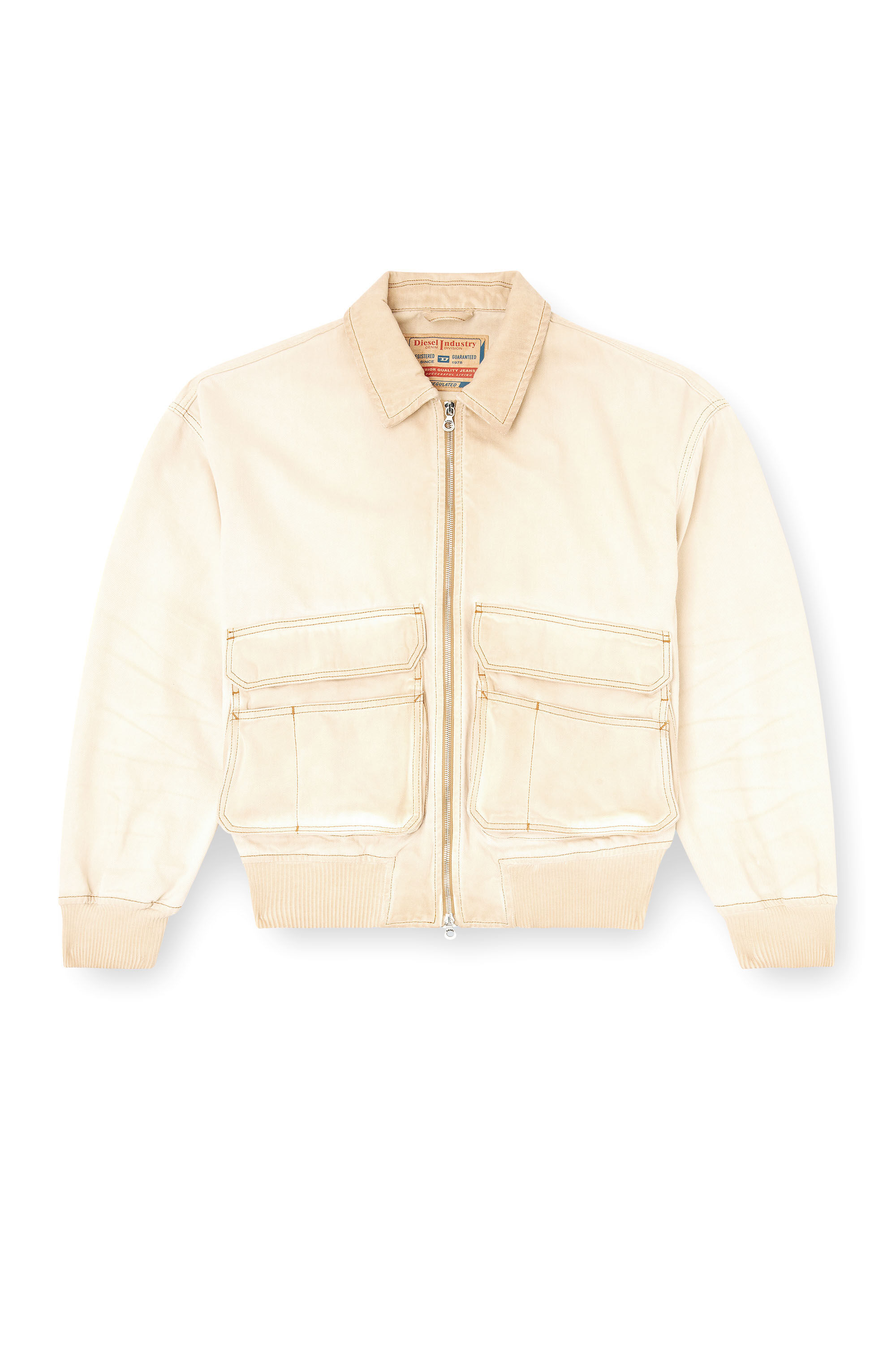 Diesel - D-KURZ, Veste en denim tissé batavia Mixte in Beige - 2