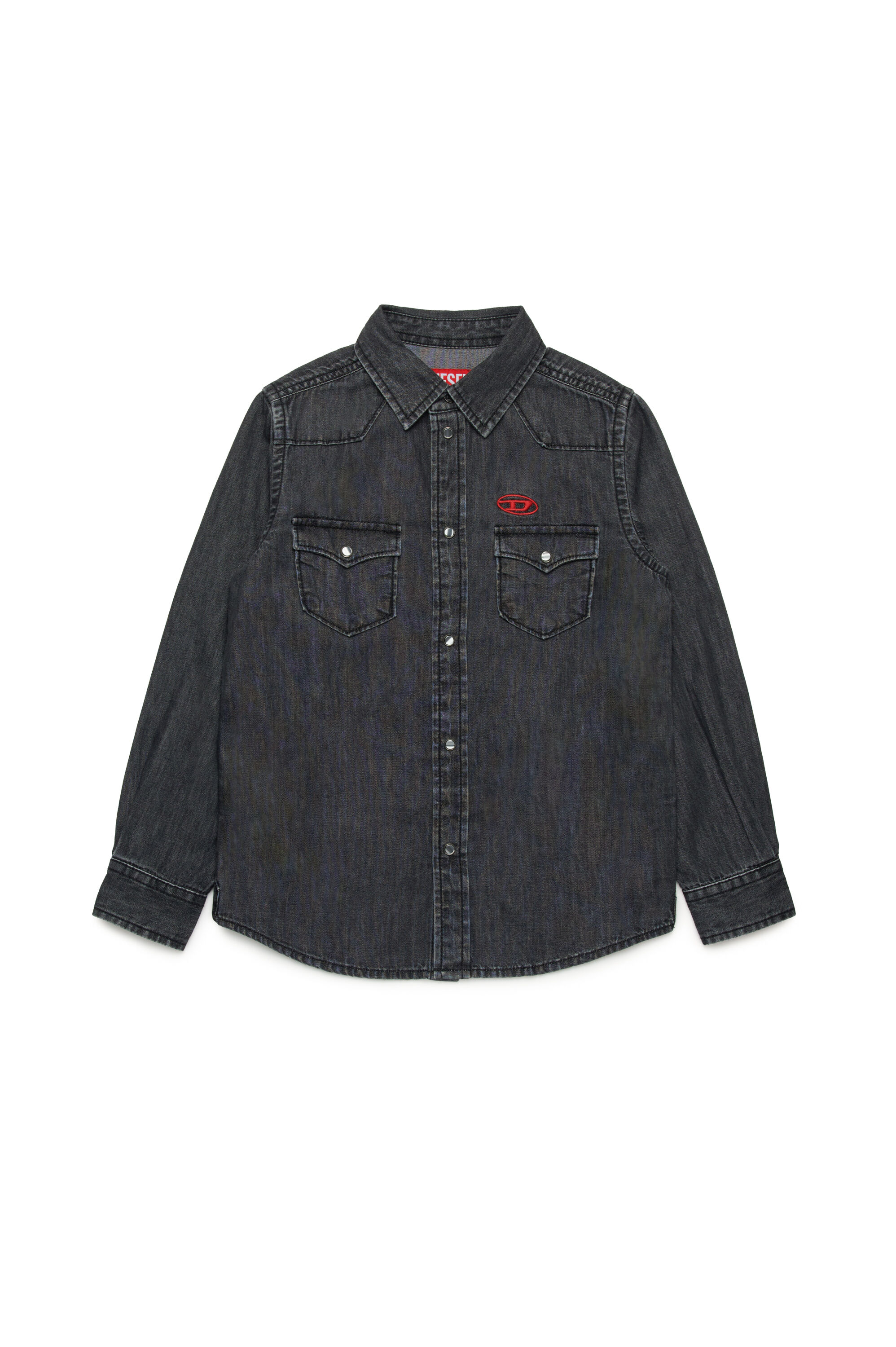 Diesel - CEKO, Chemise Western en denim Homme in Noir - 1
