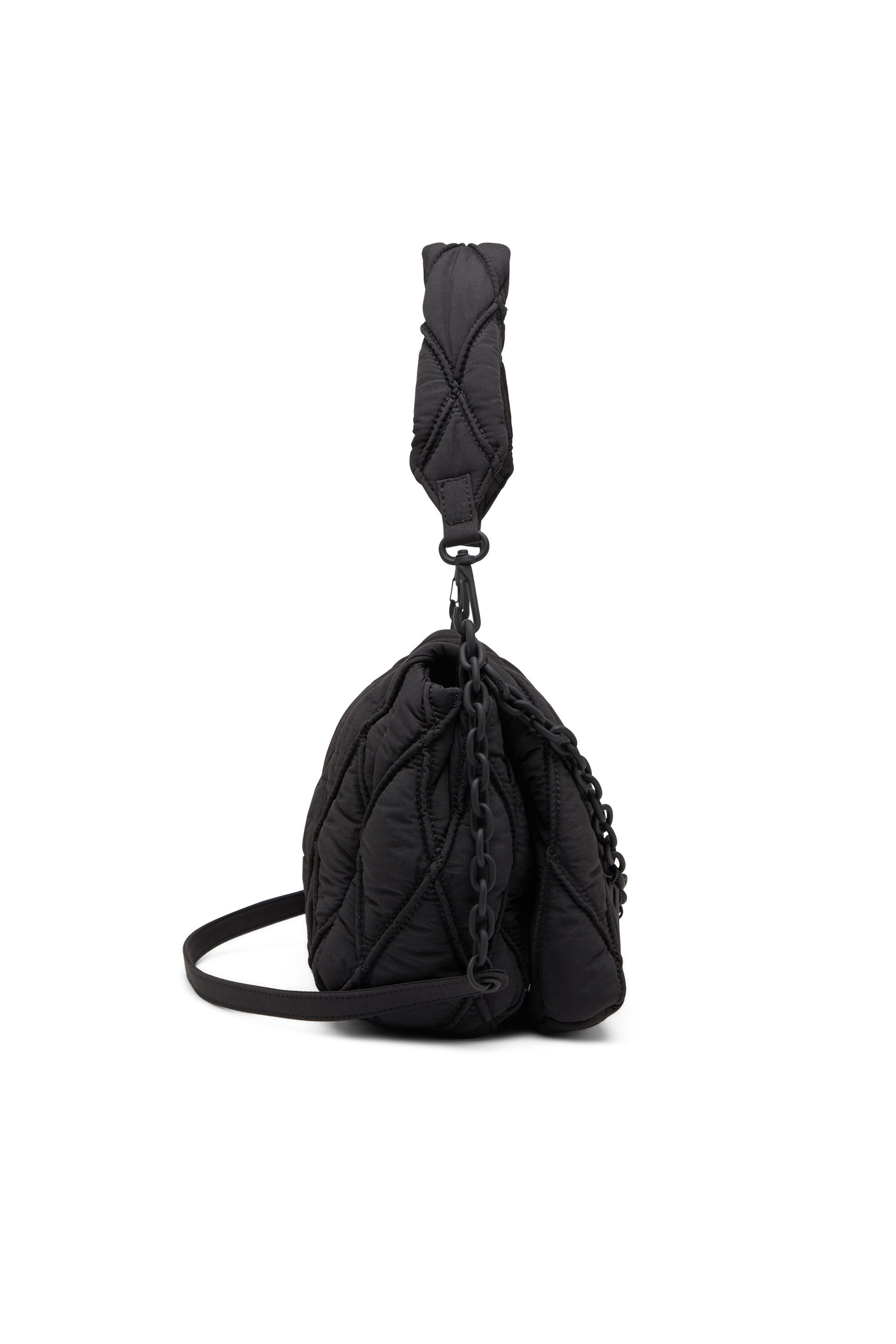 Diesel - CHARM-D SHOULDER M, Charm-D-M-Sac à bandoulière en nylon matelassé Femme in Noir - 4