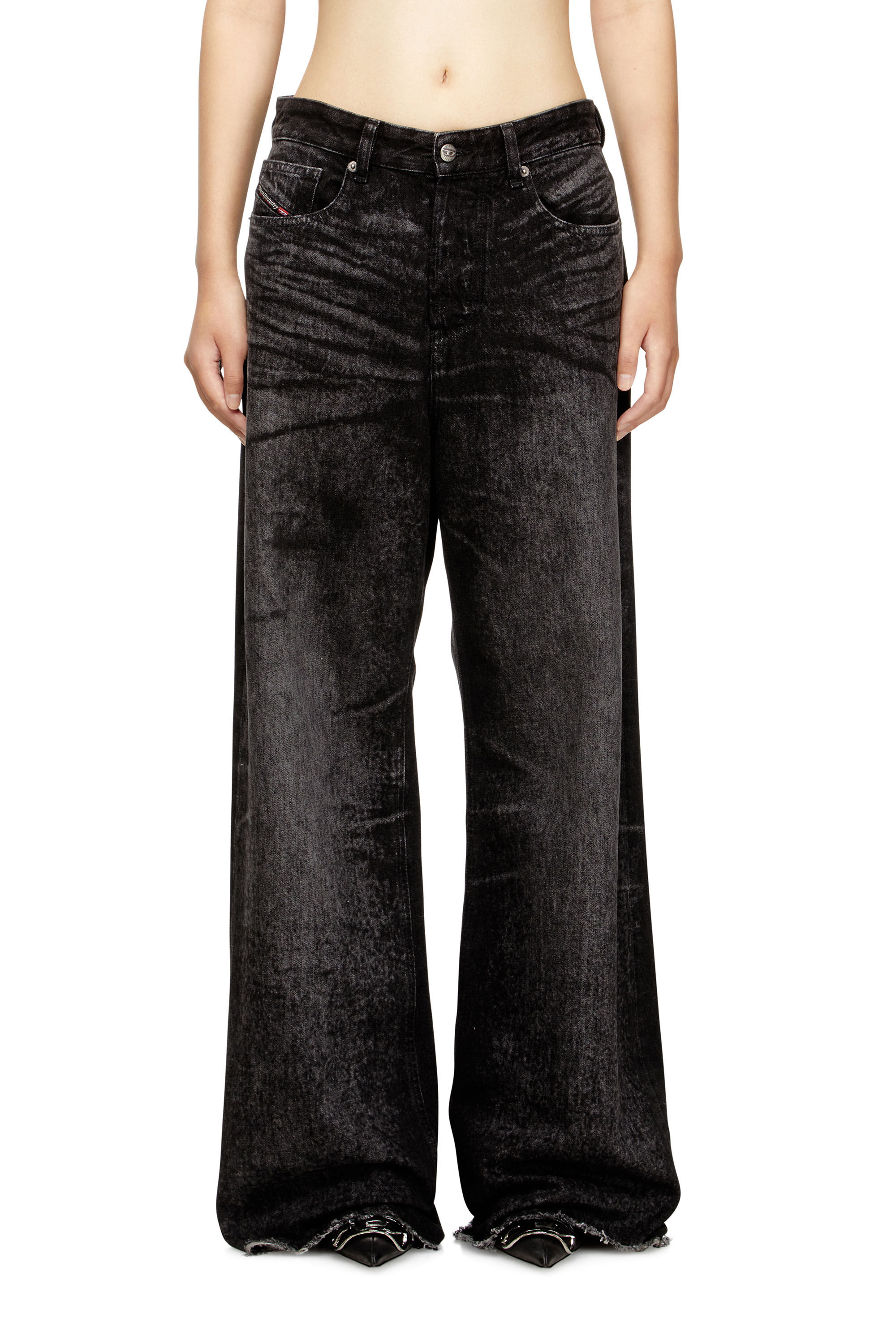 Diesel - Woman's Relaxed Jeans 1996 D-Sire 007DB, Black/Dark grey - 3