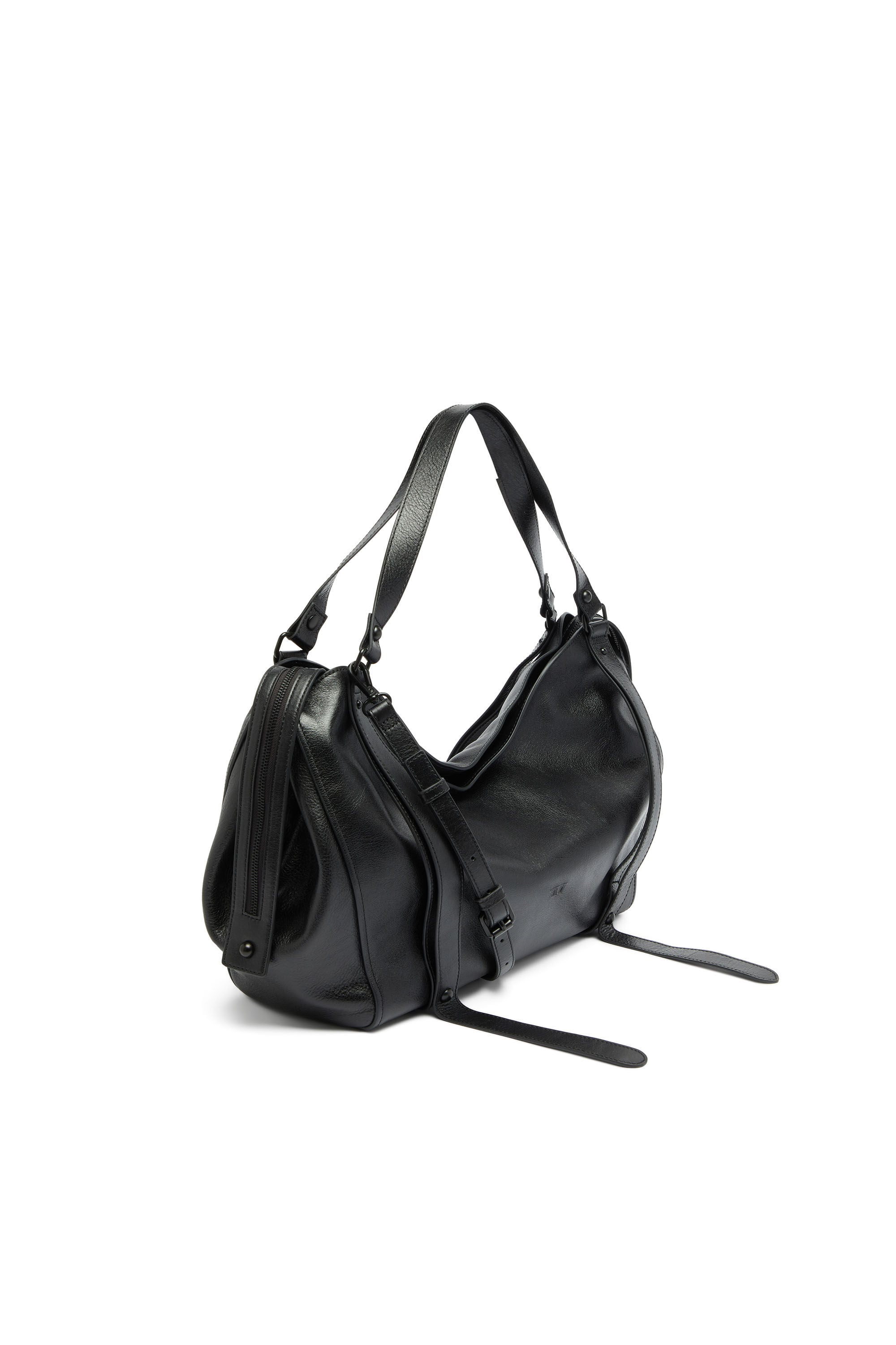 Diesel - D-ONE TOPHANDLE L, D-One-Sac large &agrave; poign&eacute;e sup&eacute;rieure en cuir Mixte in Noir - 4