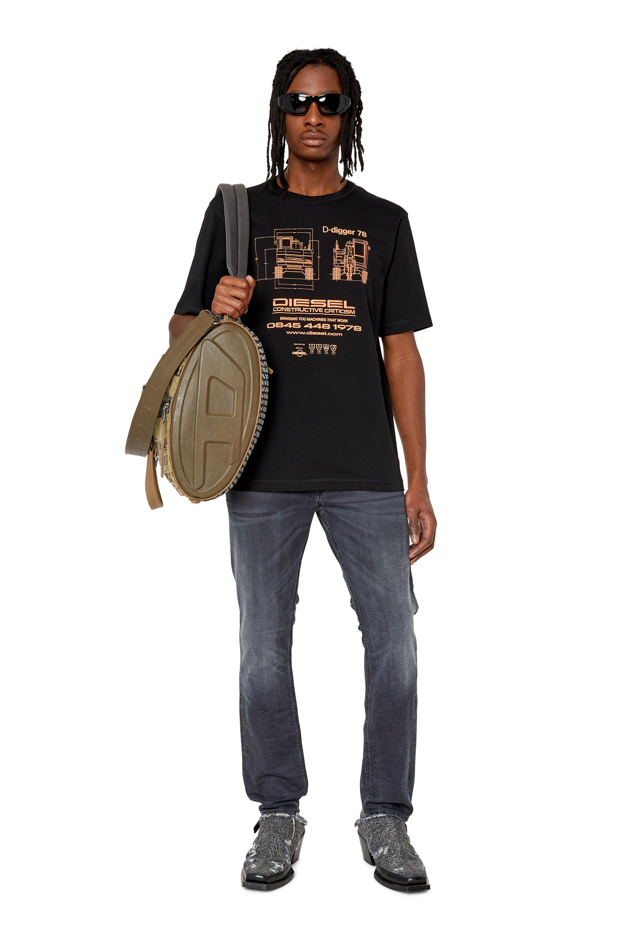 Diesel - T-JUST-SLITS-G1, Black - Image 1