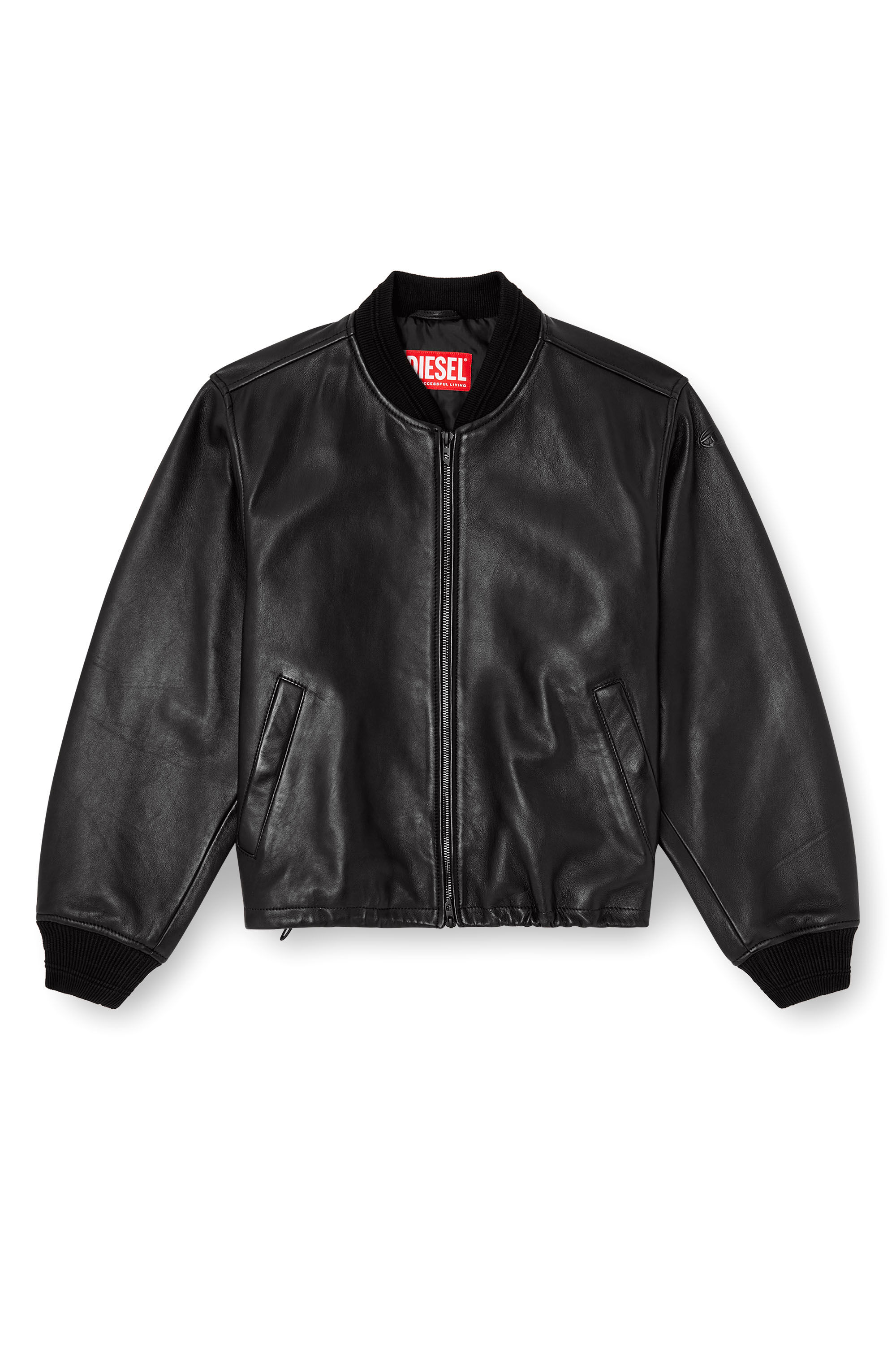 Women's Leather bomber jacket | Black | Diesel {{Country}}