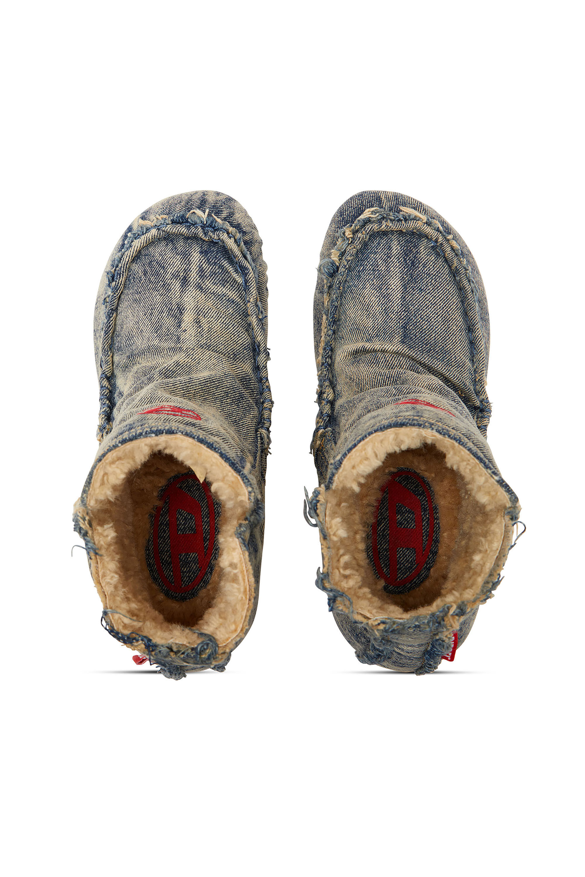 Diesel - D-WOODSTOCK HEEL AB, D-Woodstock - Bottes en denim à talon Femme in Bleu - 4