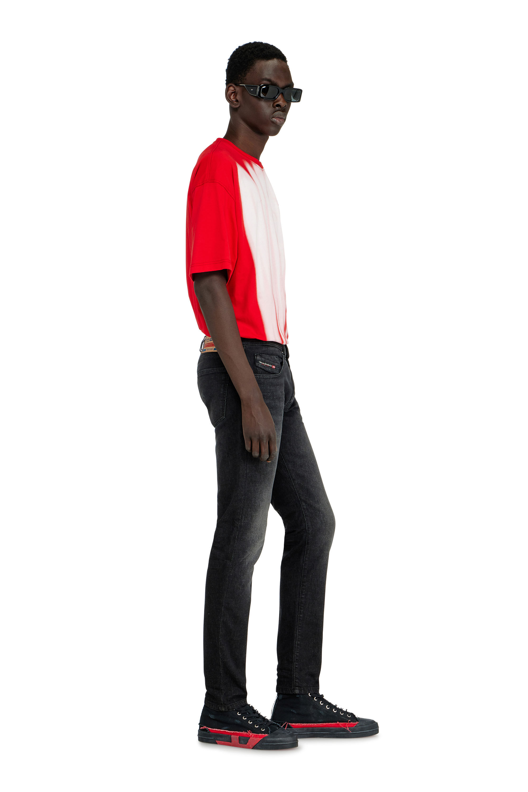 Diesel - Slim Jeans 2019 D-Strukt 0DBDT Homme, Noir/Gris fonc&eacute; - Image 2