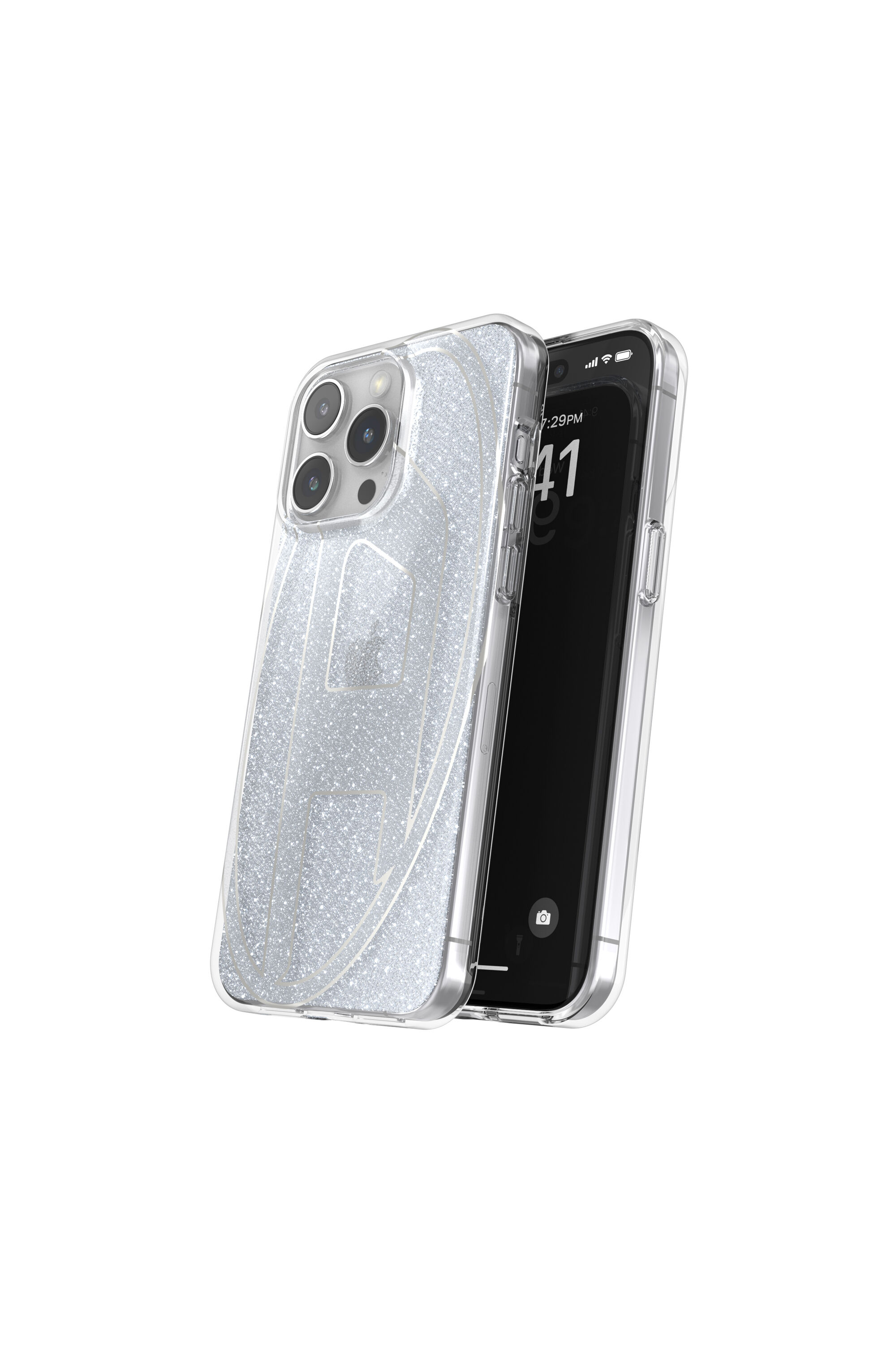 Diesel - 60033 AOP CASE, Coque glitter pur iP 15 Pro Max Mixte in Gris argenté - 3