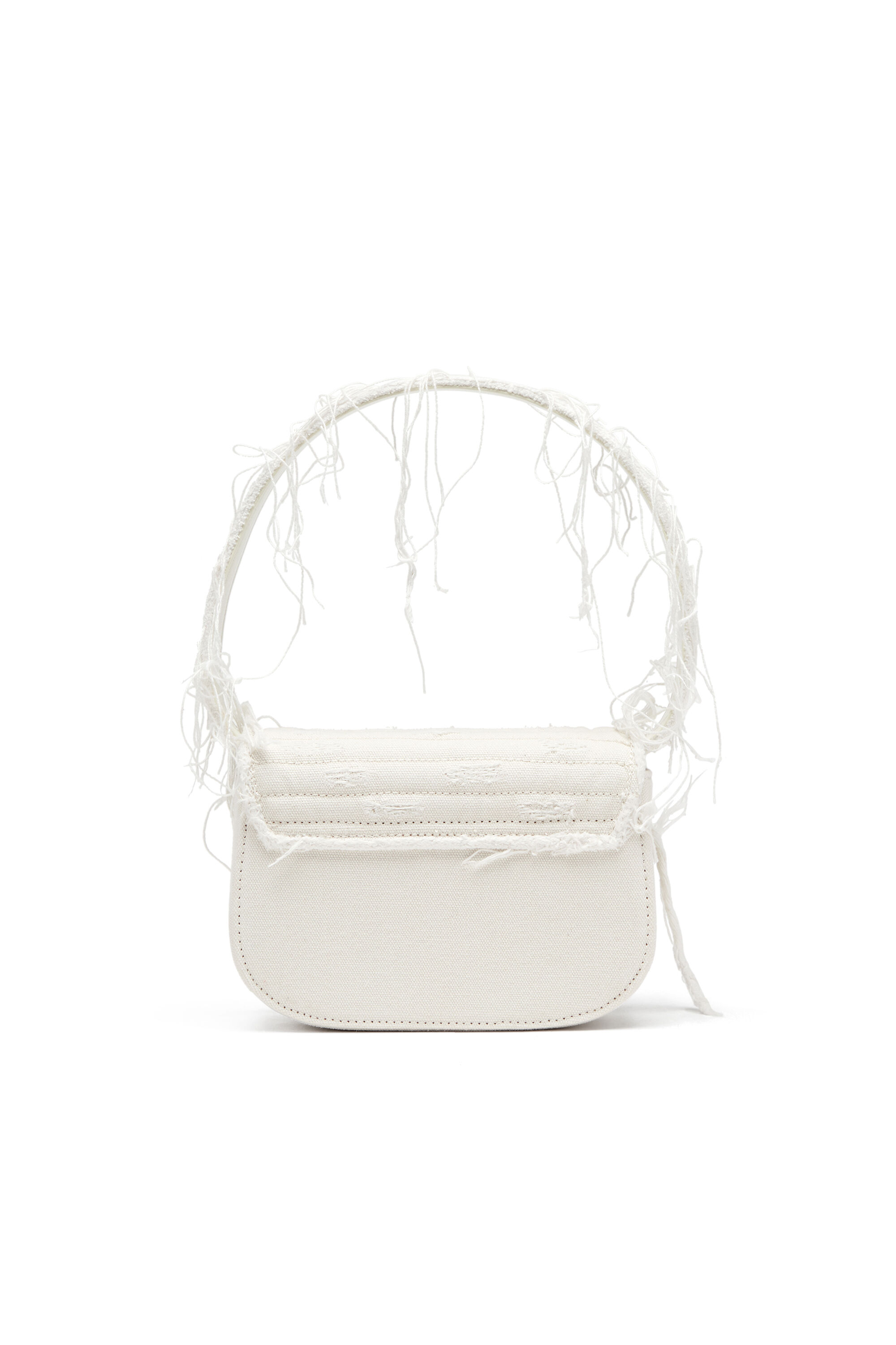 Diesel - 1DR, 1DR-Sac à bandoulière emblématique en toile et cuir Femme in Blanc - 3