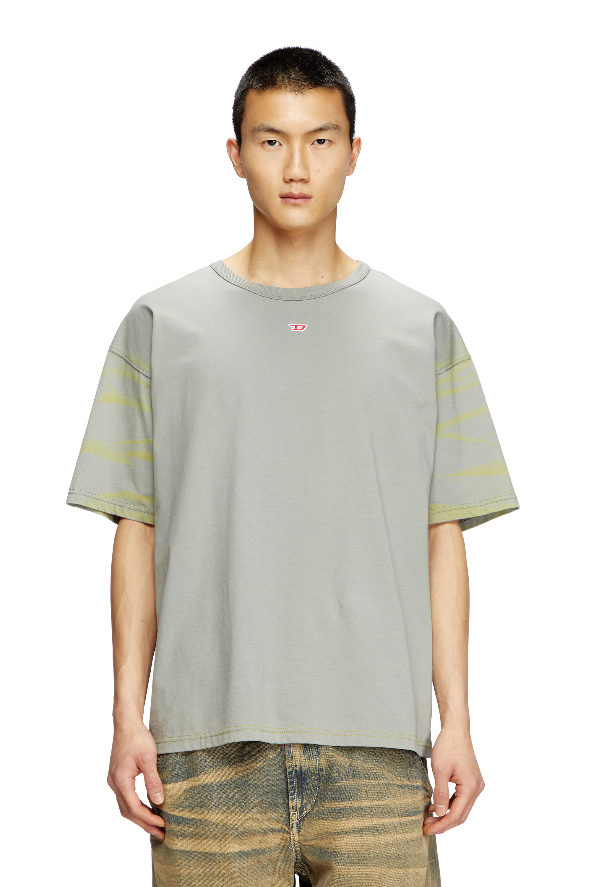 Diesel - T-ADJUST-R23, T-shirt avec effet pulvérisation Homme in Gris - 3