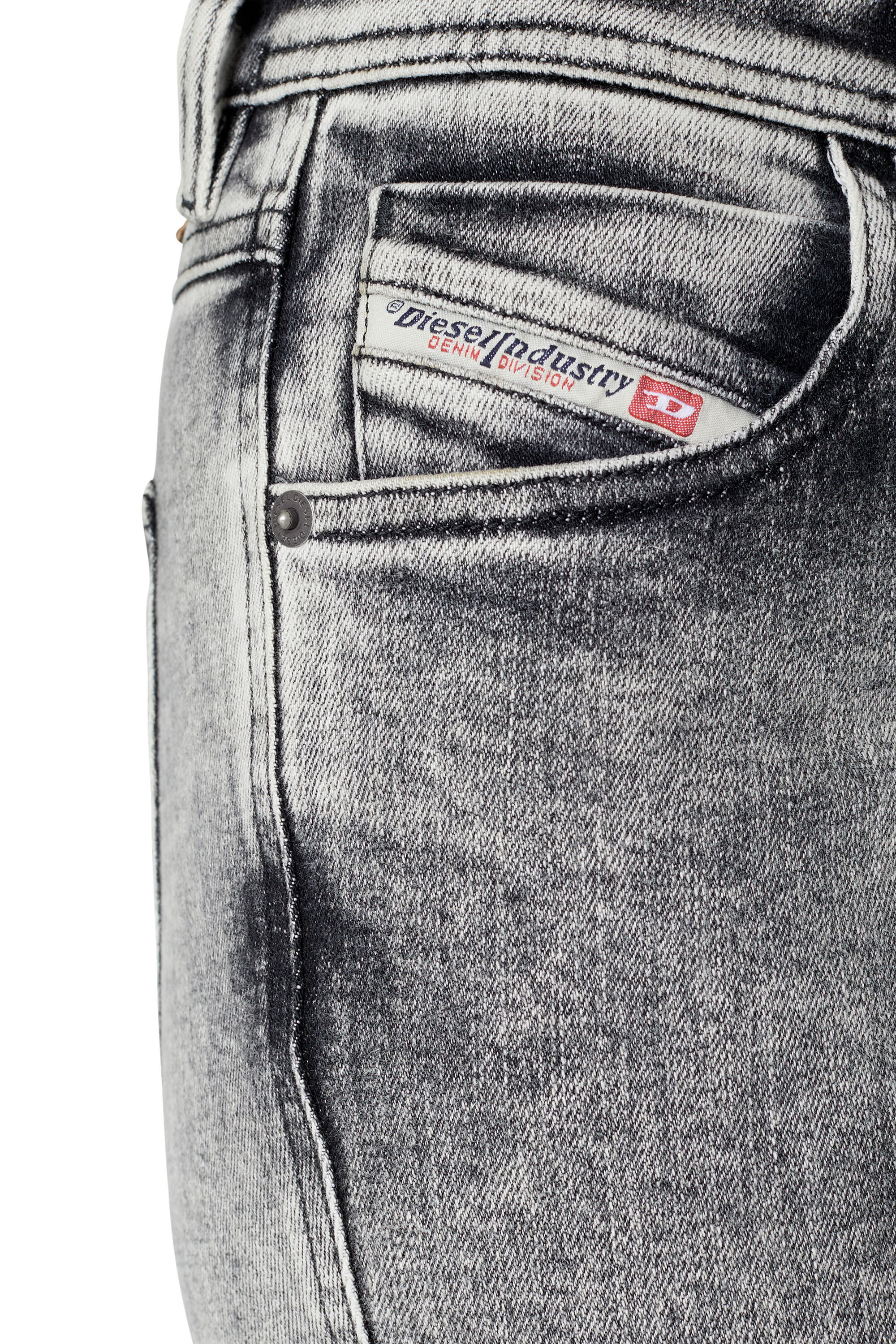 Diesel - 2015 Babhila 09D89 Skinny Jeans, Light Grey - Image 6