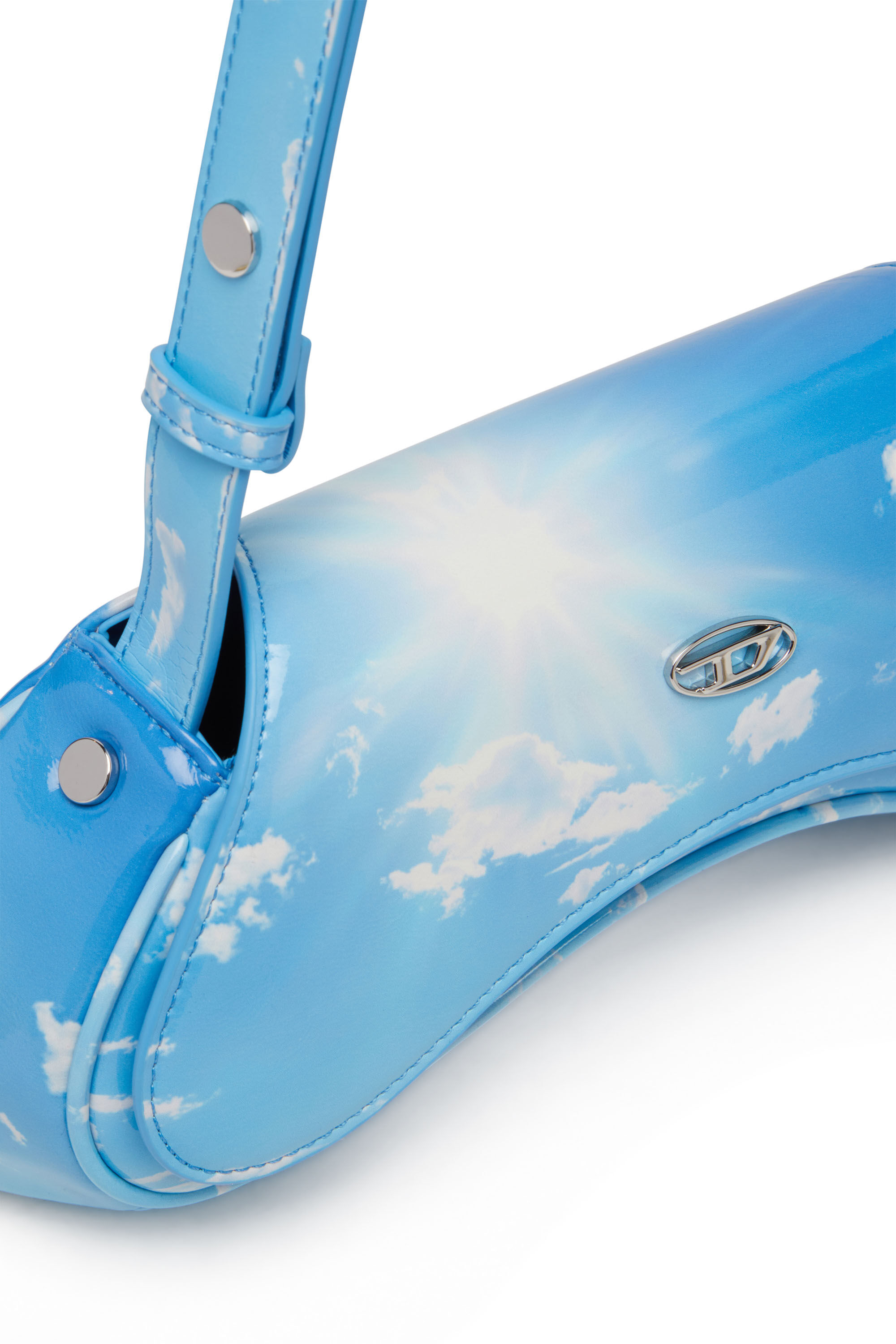 Diesel - PLAY CROSSBODY, Play-Sac à bandoulière en PU glossy imprimé Femme in Bleu - 5