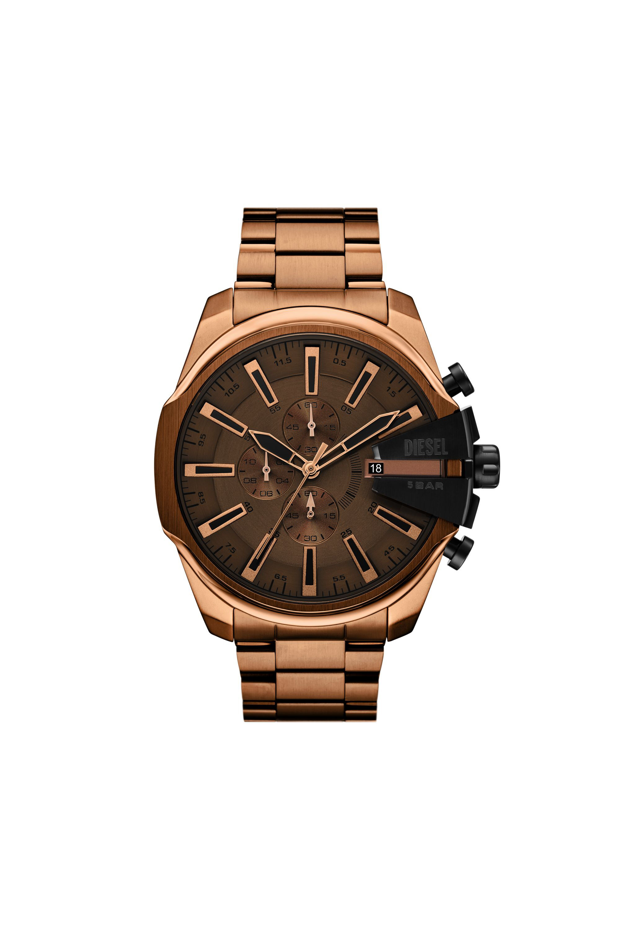 Men's Mega Chief slim brown Stainless steel watch | Brown | Diesel BE
