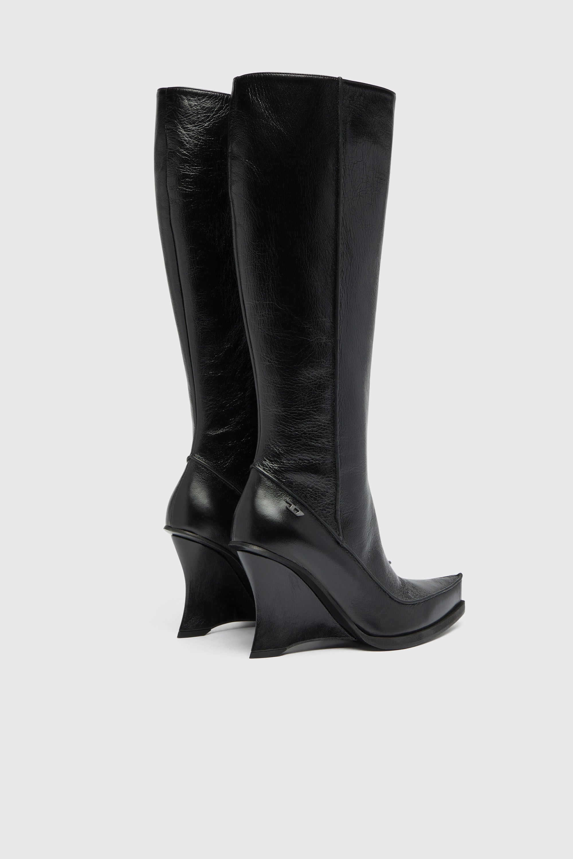 Diesel - D-LUCETTE-90-KB W, D-Lucette-Bottes hauteur genou en cuir Femme in ToBeDefined - 3