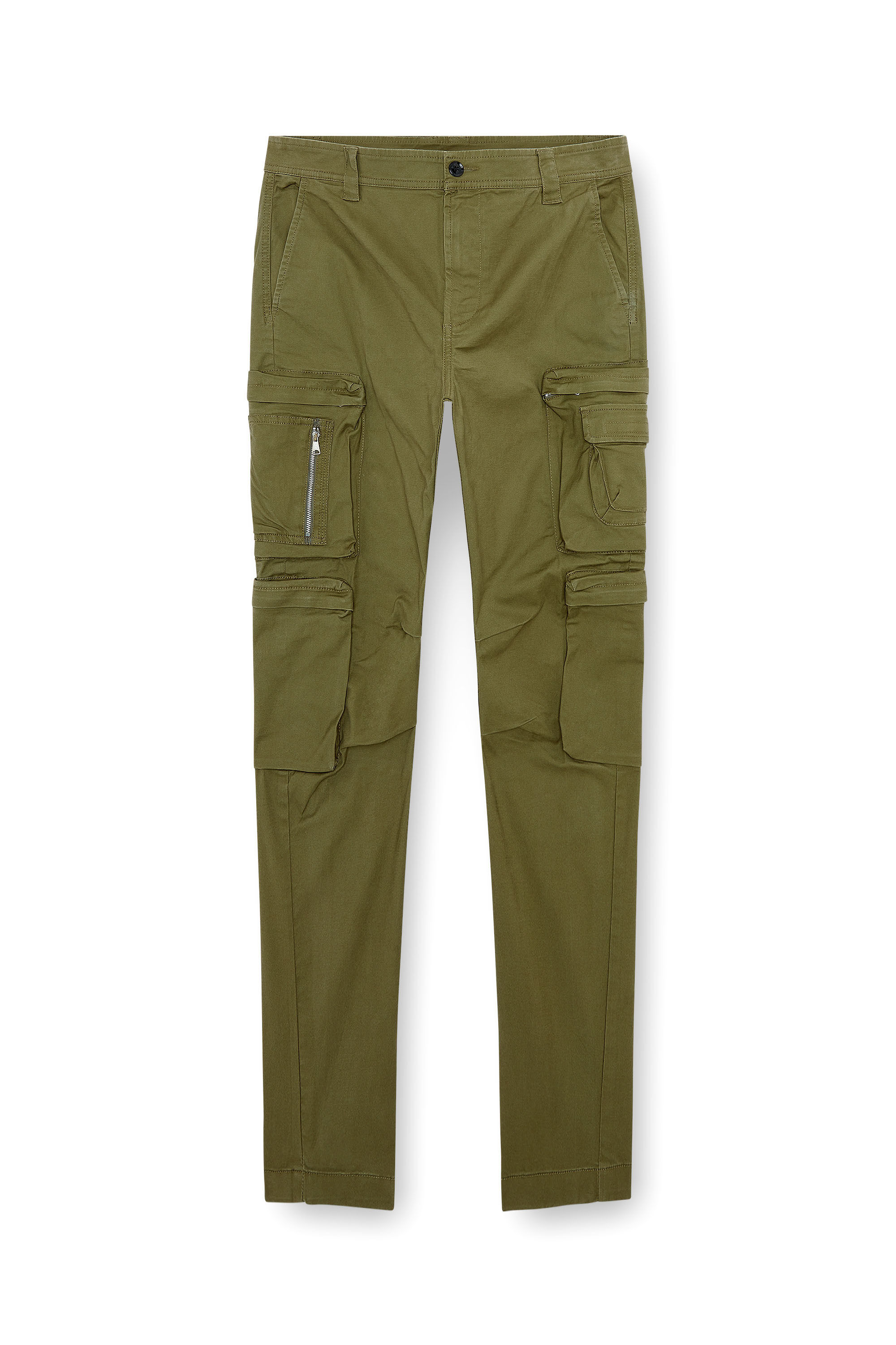 Diesel - P-ARLEM, Pantalon cargo avec poche zipp&eacute;e Homme in Vert - 2