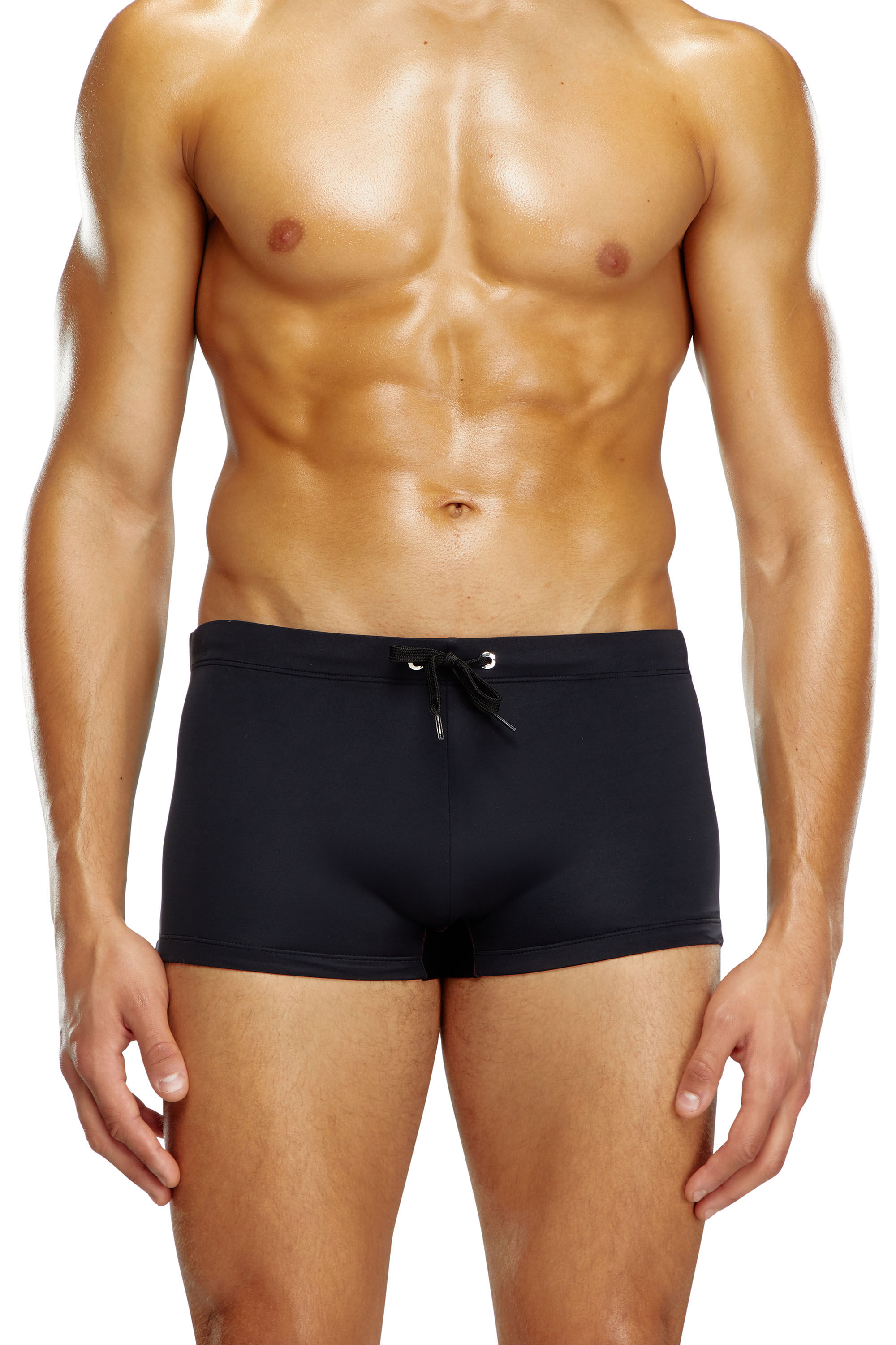 Diesel - BMBX-BRAD, Boxer de bain avec logo imprimé à l'arrière Homme in Noir - 1