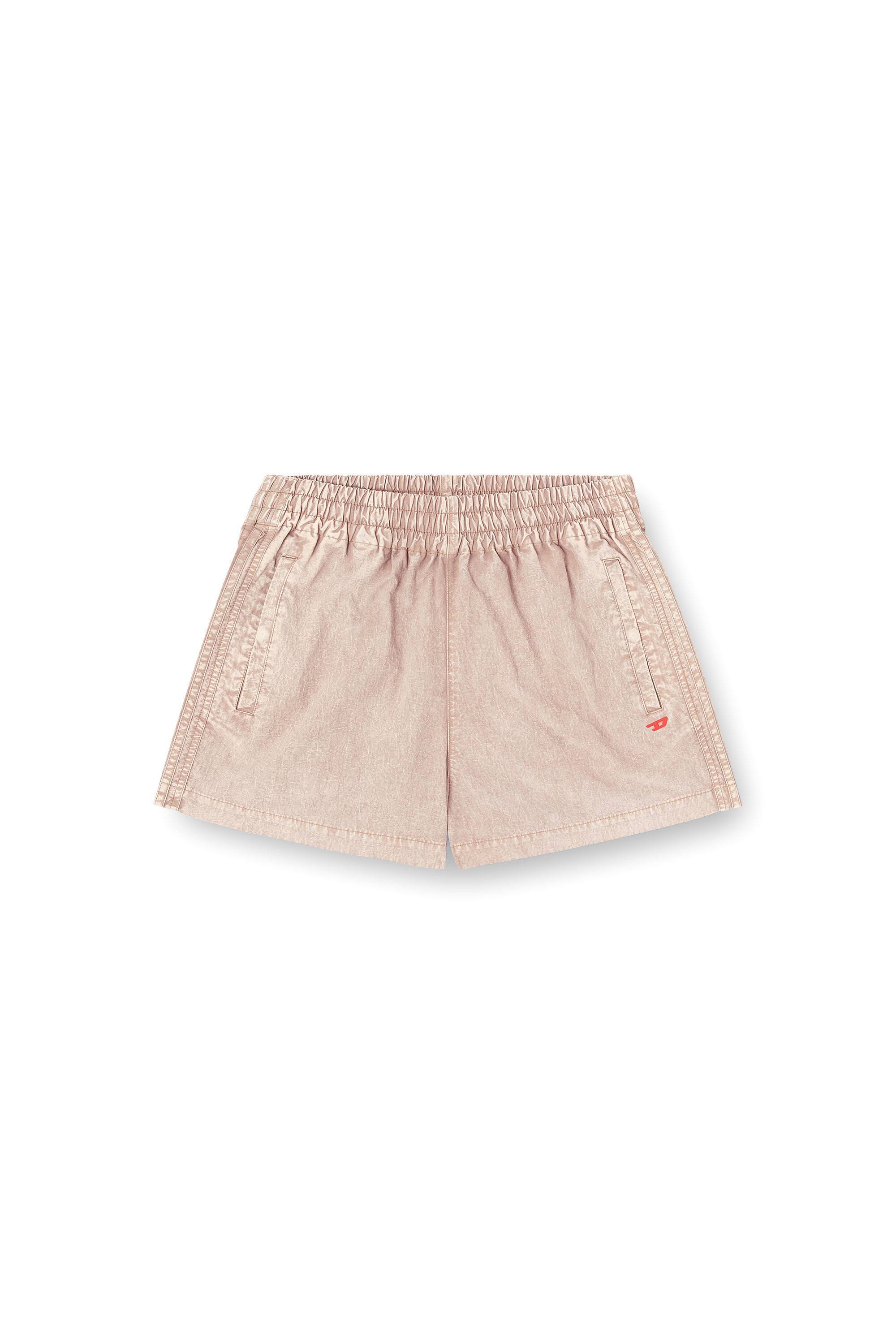 Diesel - S-UNNY, Shorts en nylon avec bandes lat&eacute;rales Femme in Beige - 2