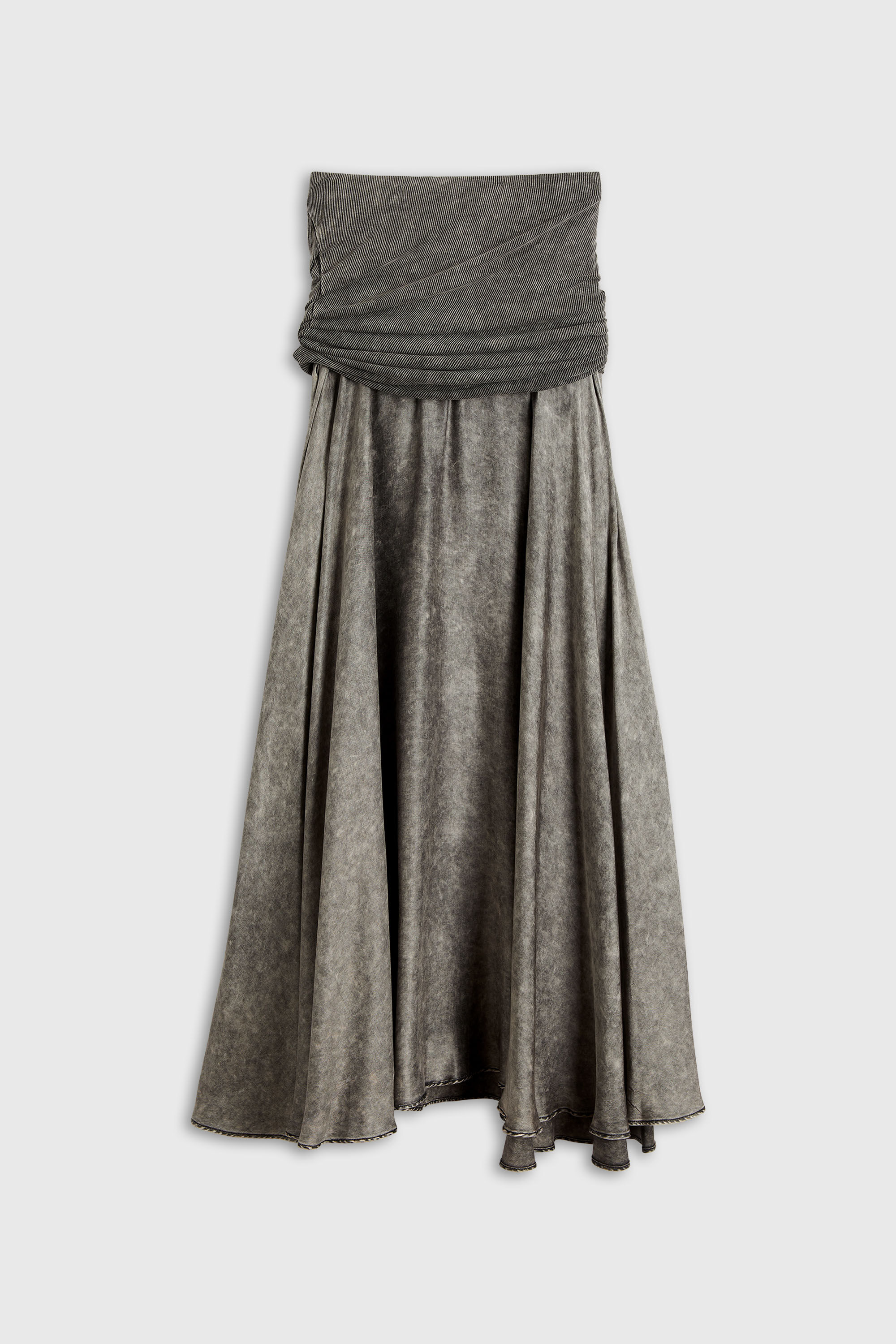 Diesel - O-SYA, Jupe midi avec section de taille torsad&eacute;e Femme in Gris - 2