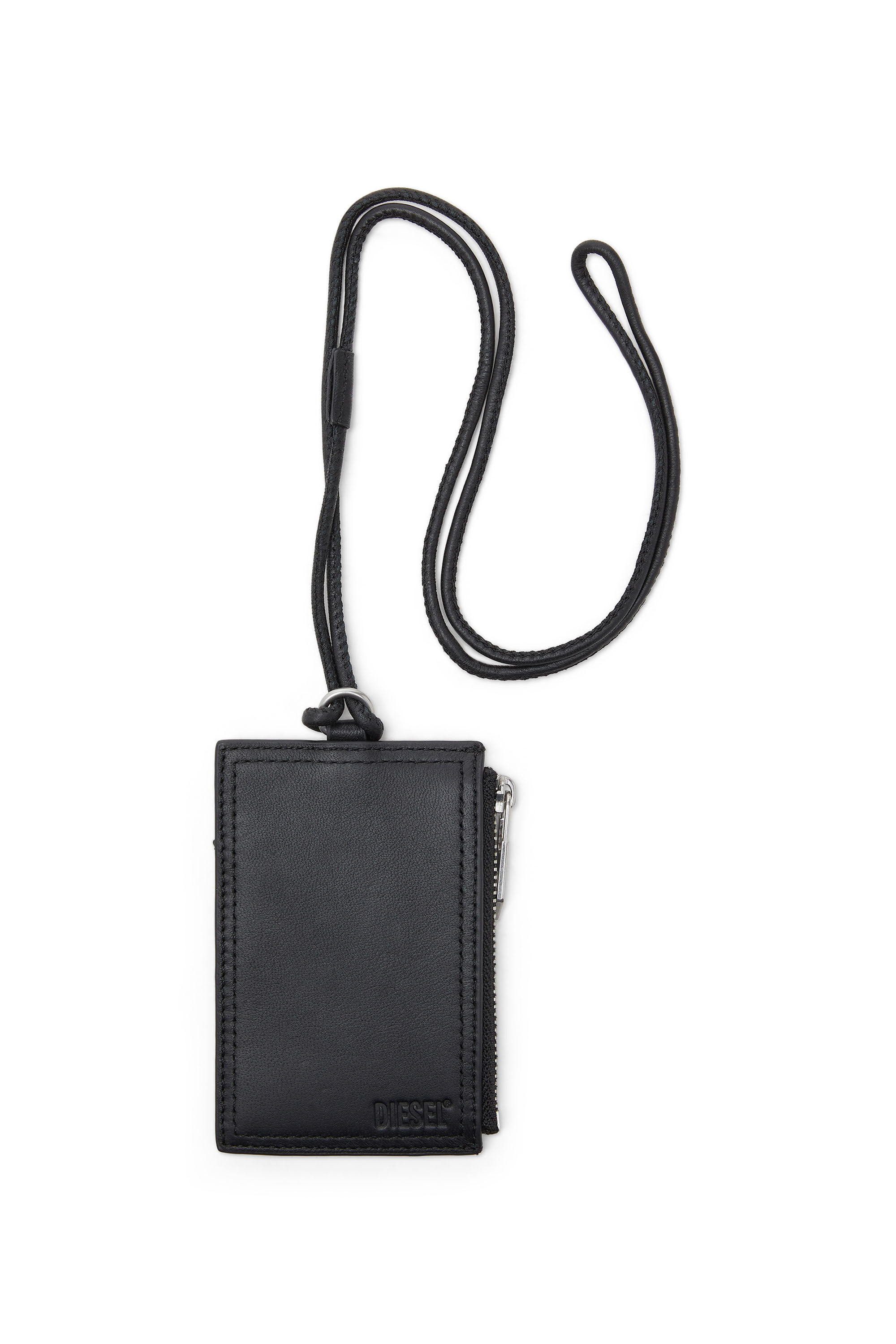 Diesel - MULTI-PKTS BADGE HOLDER, Porte-badge en cuir avec poche zippée Homme in Noir - 2