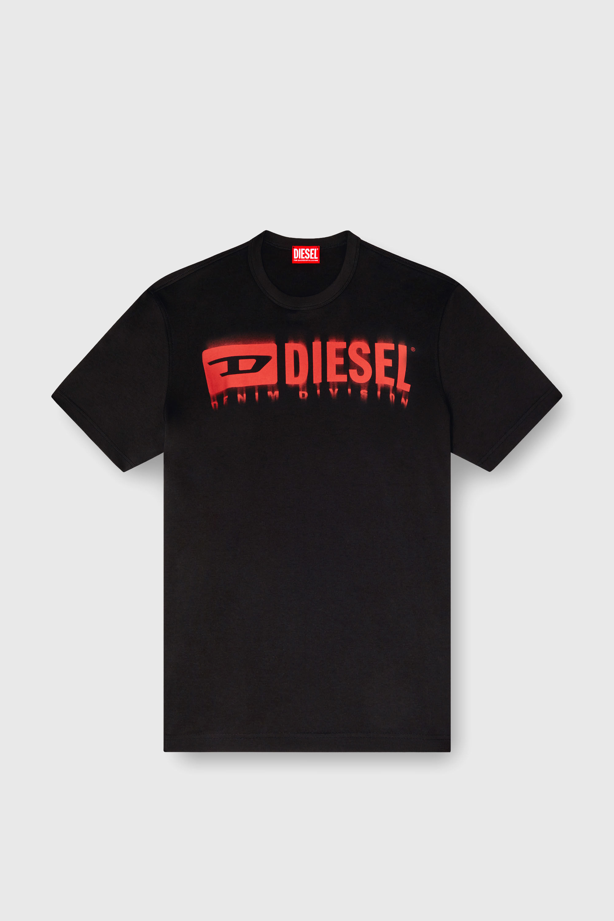 Diesel - T-ADJUST-Q7, T-shirt avec logo Diesel effet flou Homme in Noir - 2