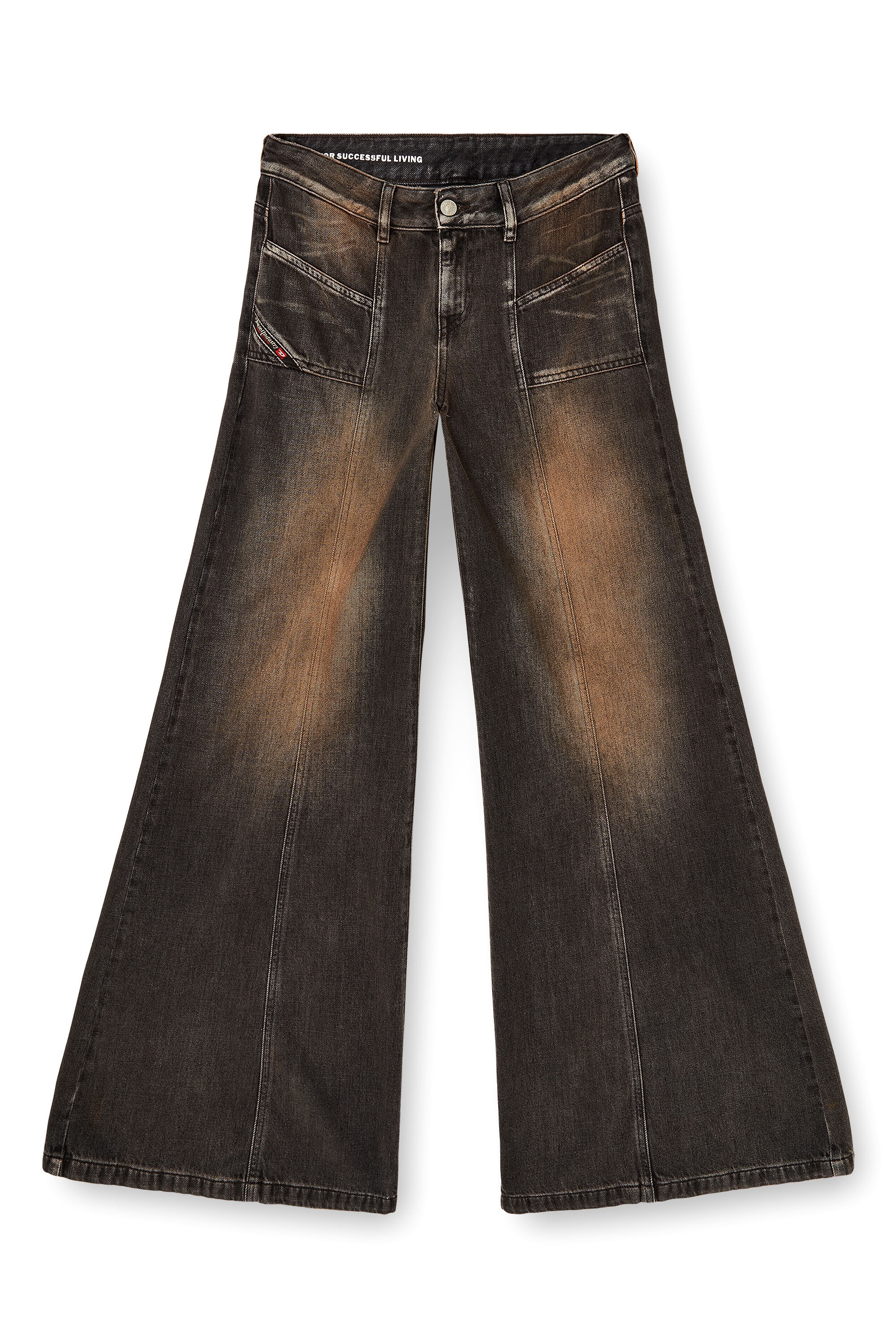 Women's Flare Jeans | Low Waist D-Akii | Black/Dark grey | Diesel BE