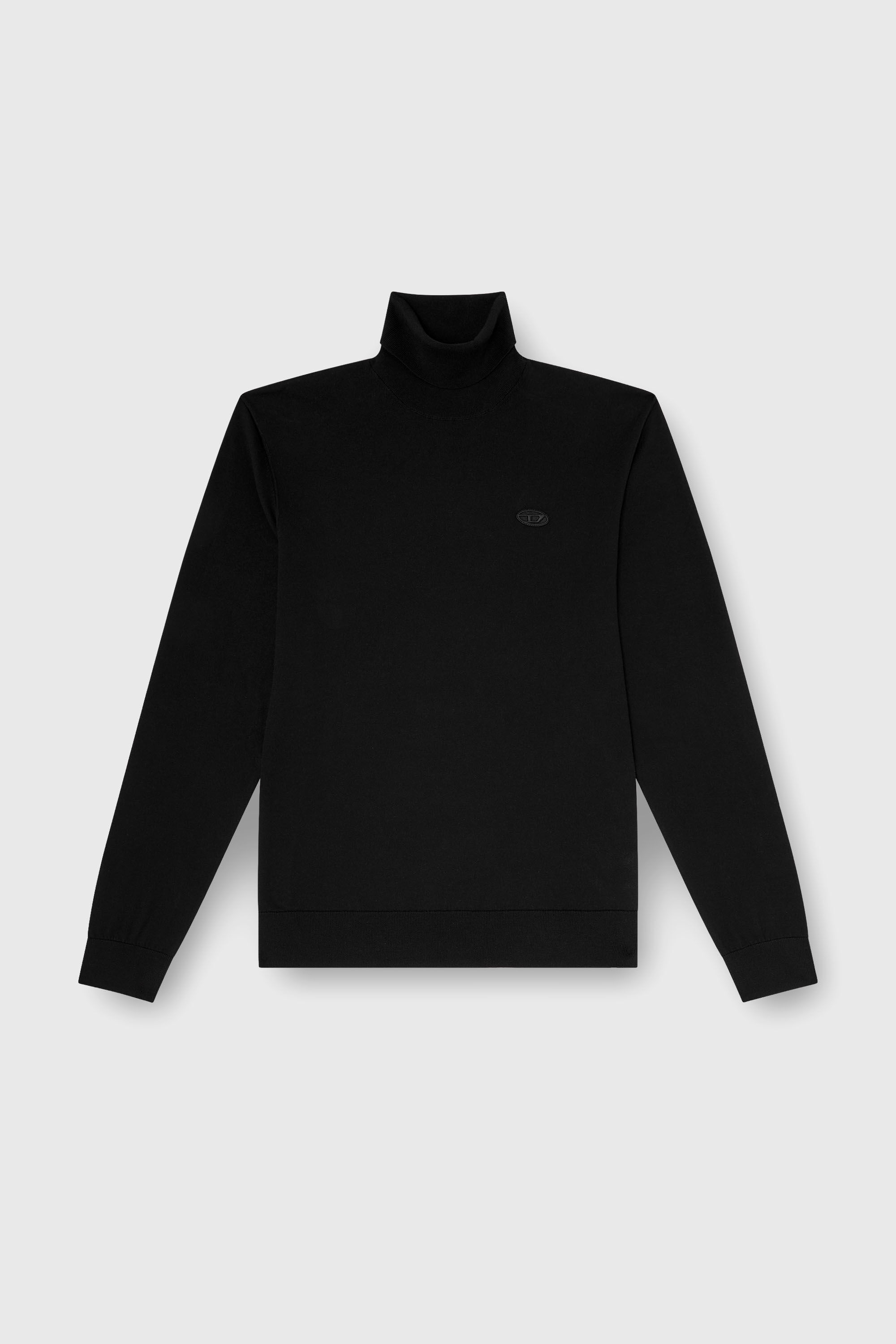 Diesel - K-FREEX-LUP-TAG-T92, Col roul&eacute; en coton avec patch logo Oval D Homme in Noir - 2