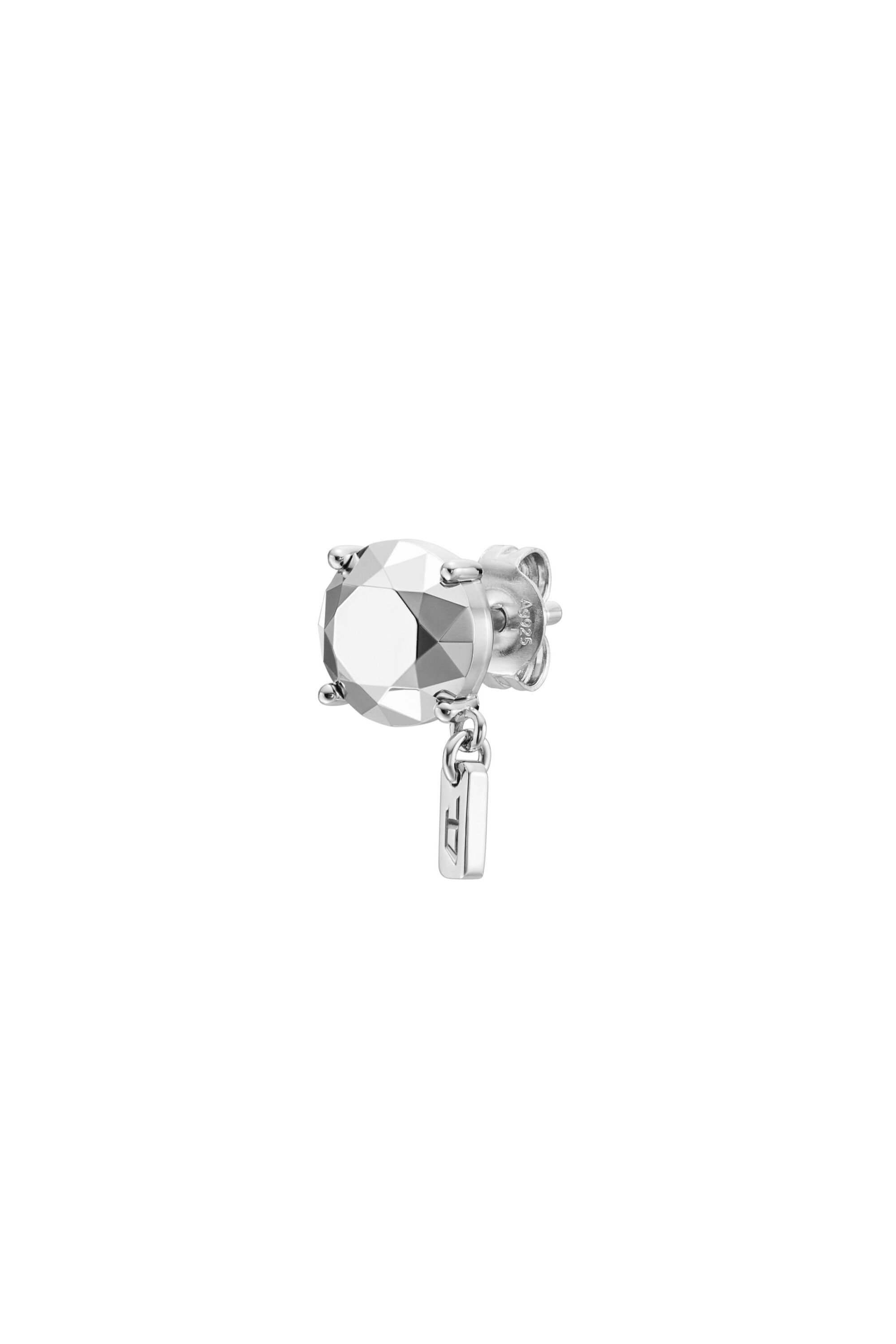 Diesel - DL1352040 STERLING SILVER JEWEL, Boucle d'oreille en argent sterling taille diamant avec fermeture à tige. Mixte in Gris argenté - 2