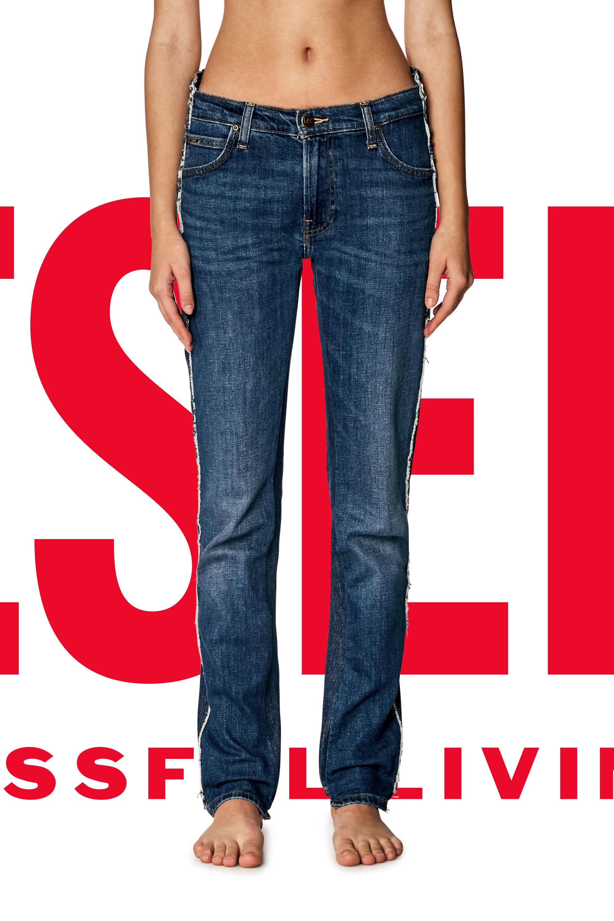Diesel - Straight Jeans Dieseloves 04 09K47, Bleu moyen - Image 8