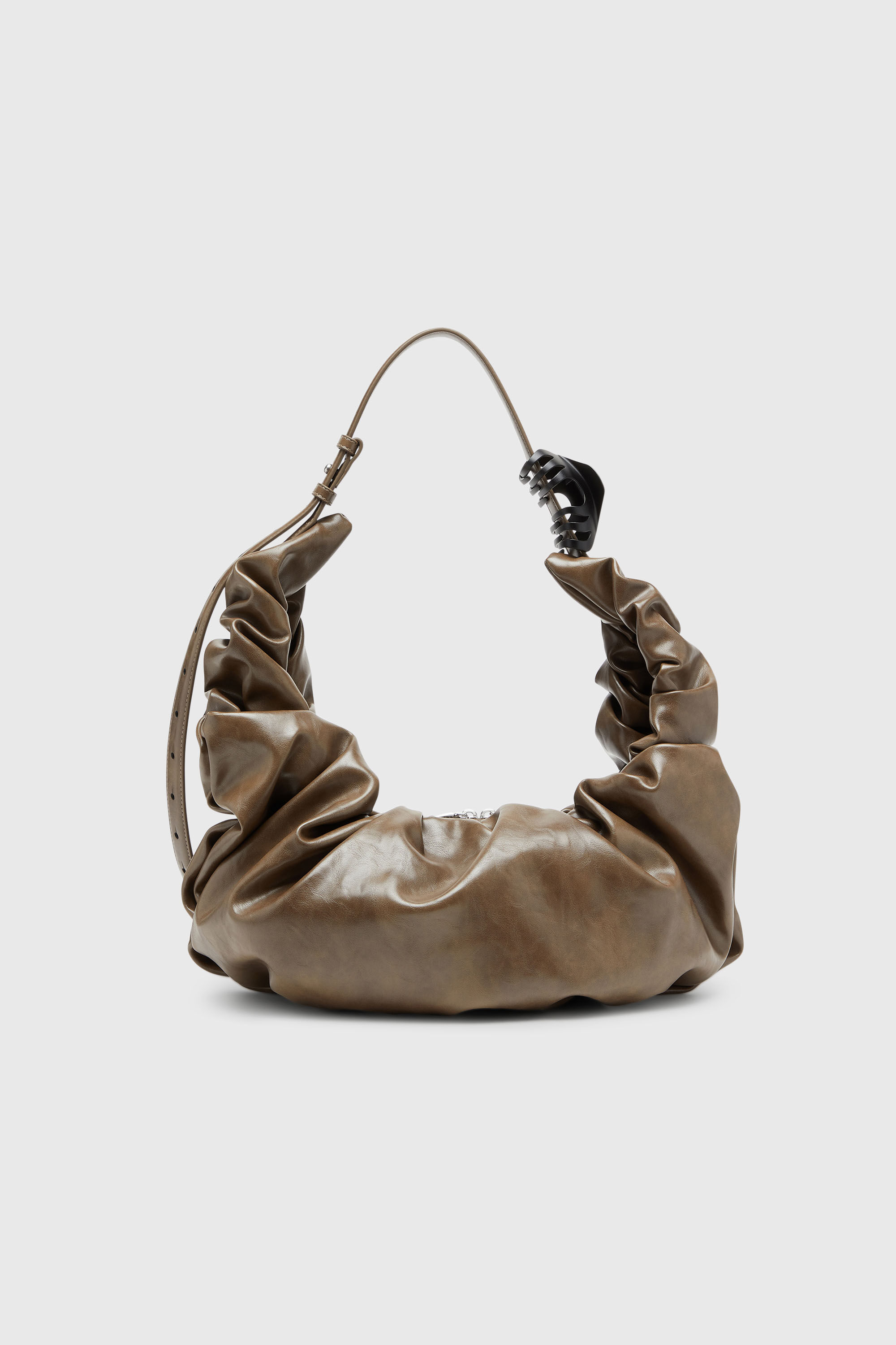 Diesel - GRAB-D HOBO L, Grab-D-Grand sac hobo froiss&eacute; Femme in Beige - 3