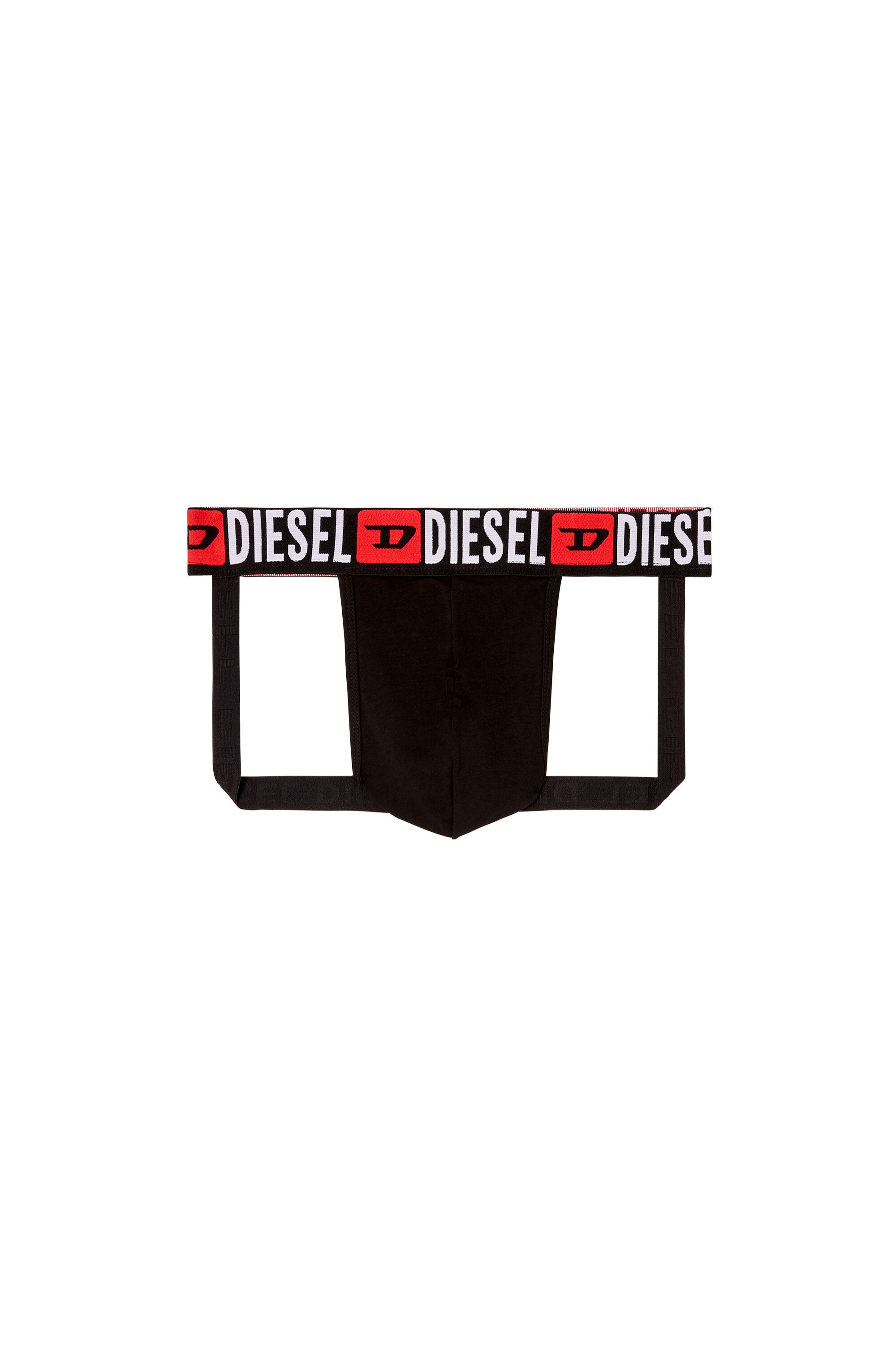 Diesel - JOCKY-D-CORE, Jockstrap avec taille à logo en all-over Homme in Noir - 2