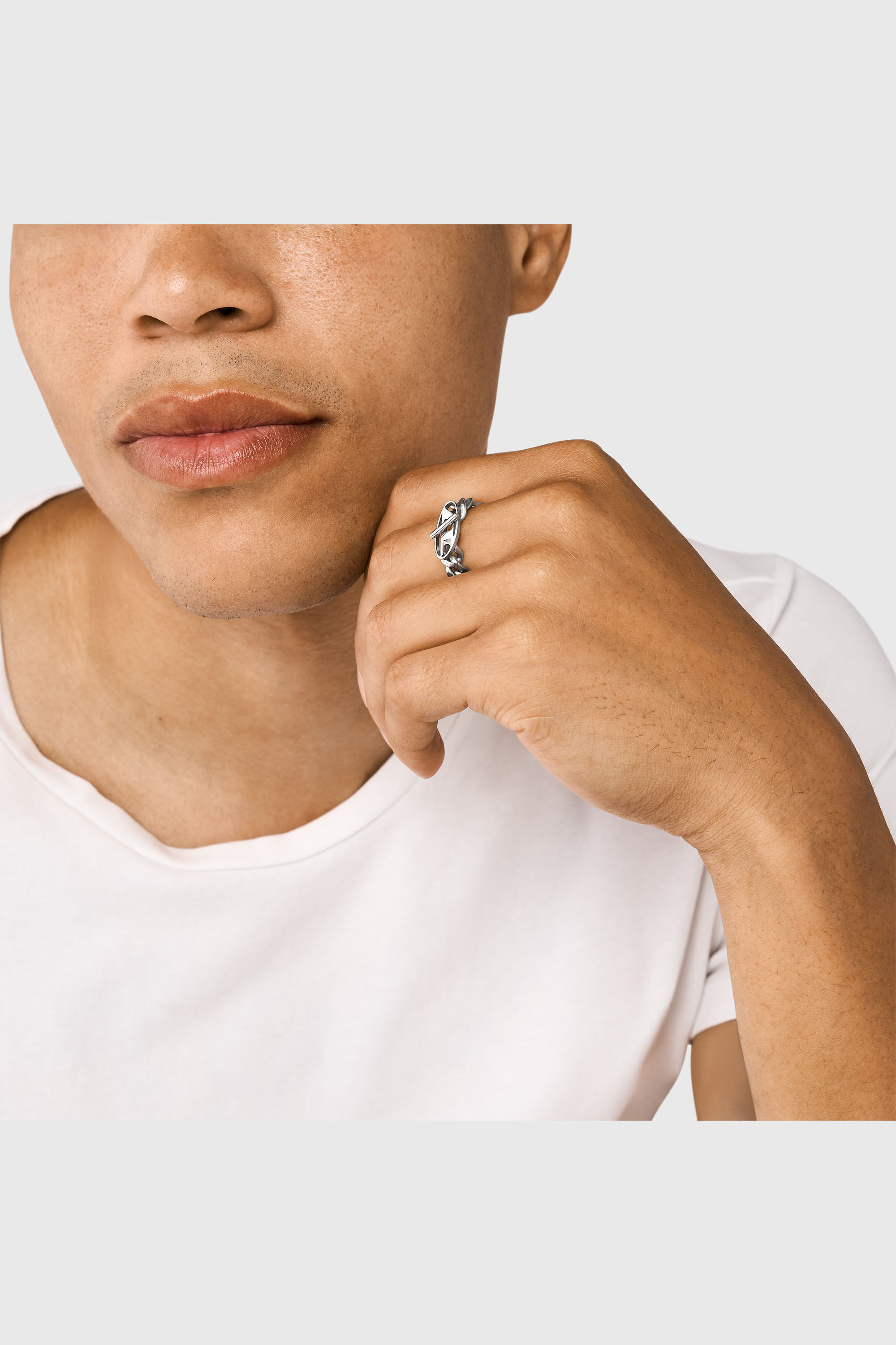 Diesel - DX1533040, Bague cha&icirc;ne souple en acier inoxydable Mixte in Gris argent&eacute; - 4