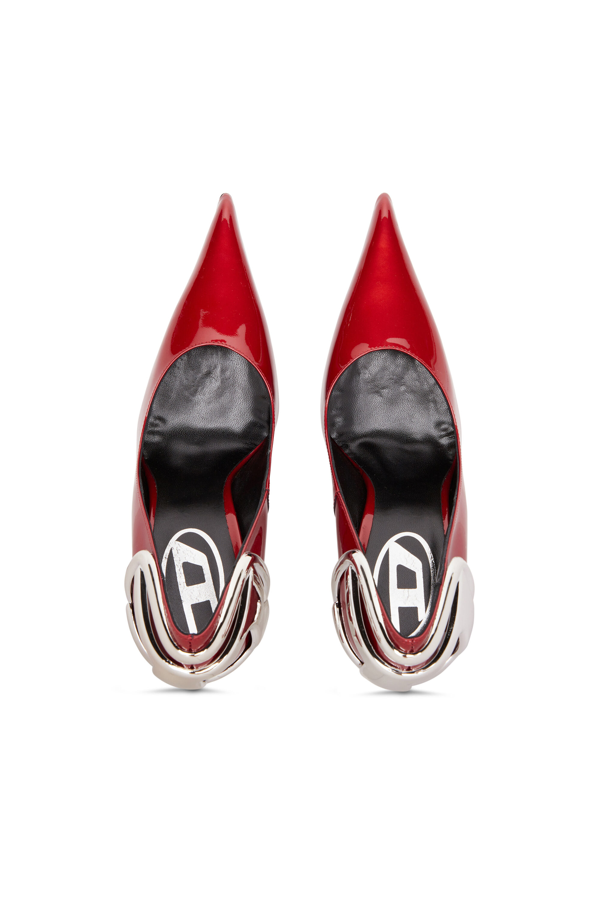 Diesel - D-TEN&HALF P, D-Ten&Half-Escarpins en cuir verni avec talon Oval D Femme in Rouge - 4