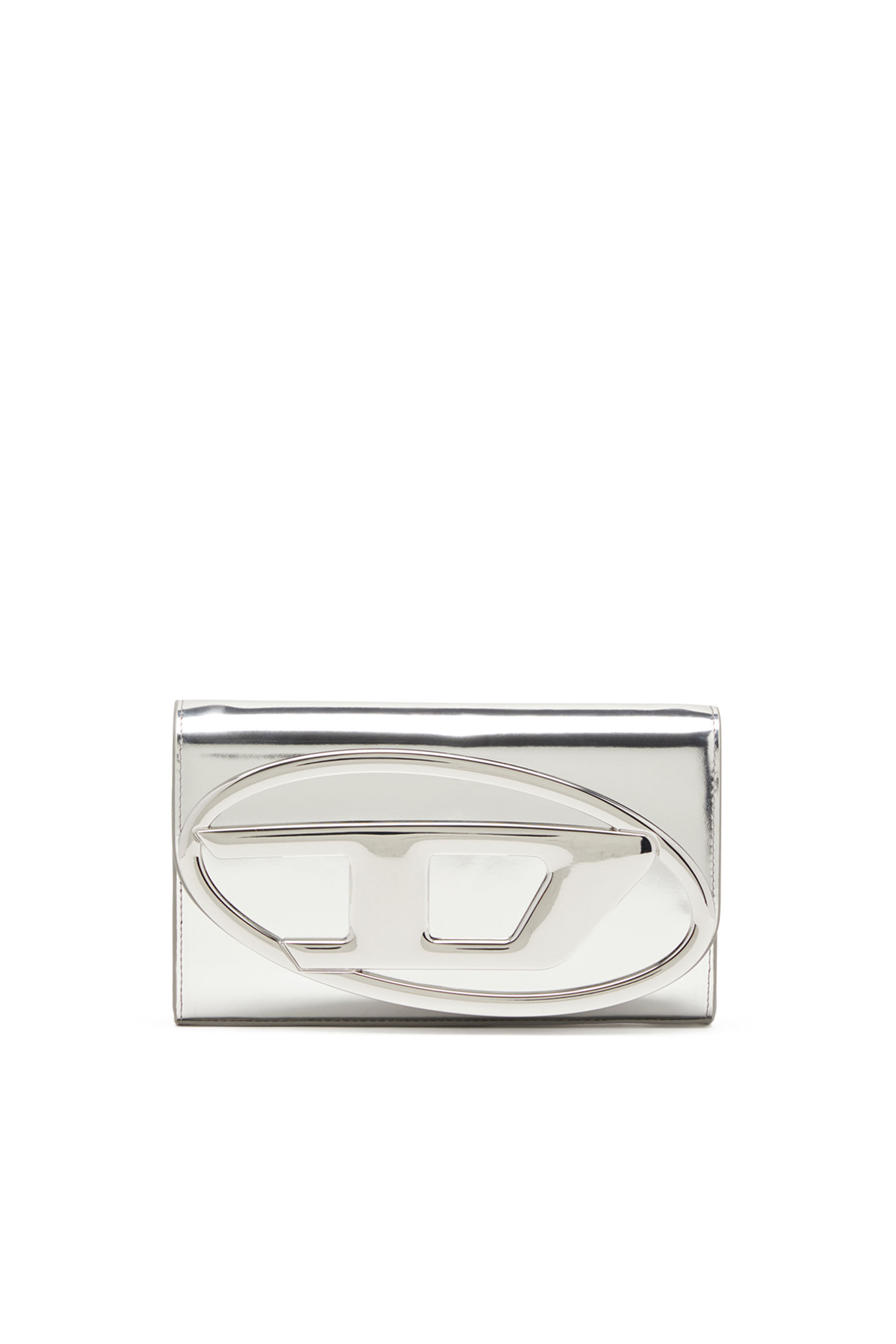 DIESEL☆ Wallet bag in mirrored leather シルバー Women's Wallet bag in mirrored leather | Silver | Diesel