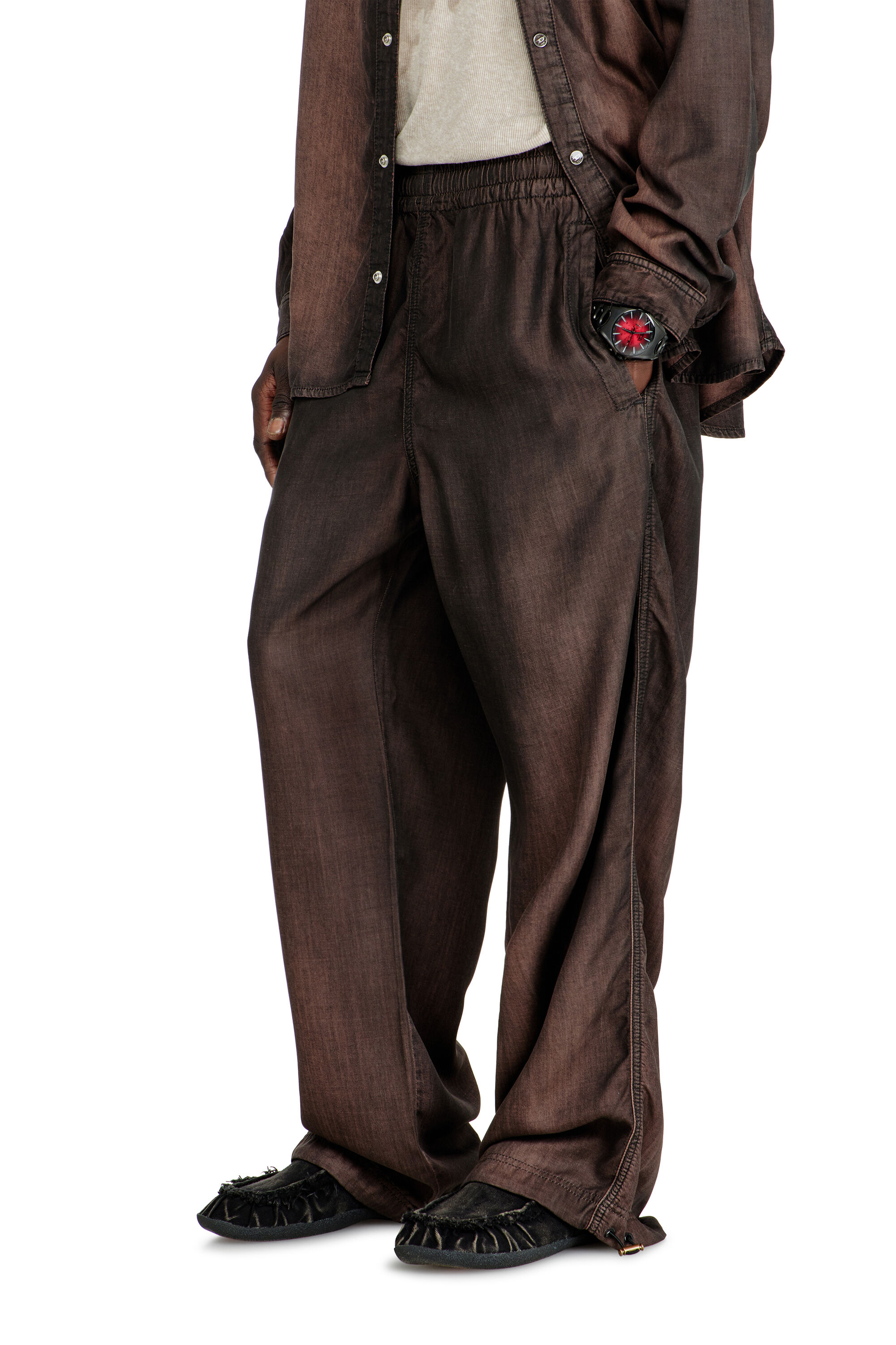 Diesel - Relaxed Jeans D-Roder 068YF Mixte, Marron Fonc&eacute; - Image 7