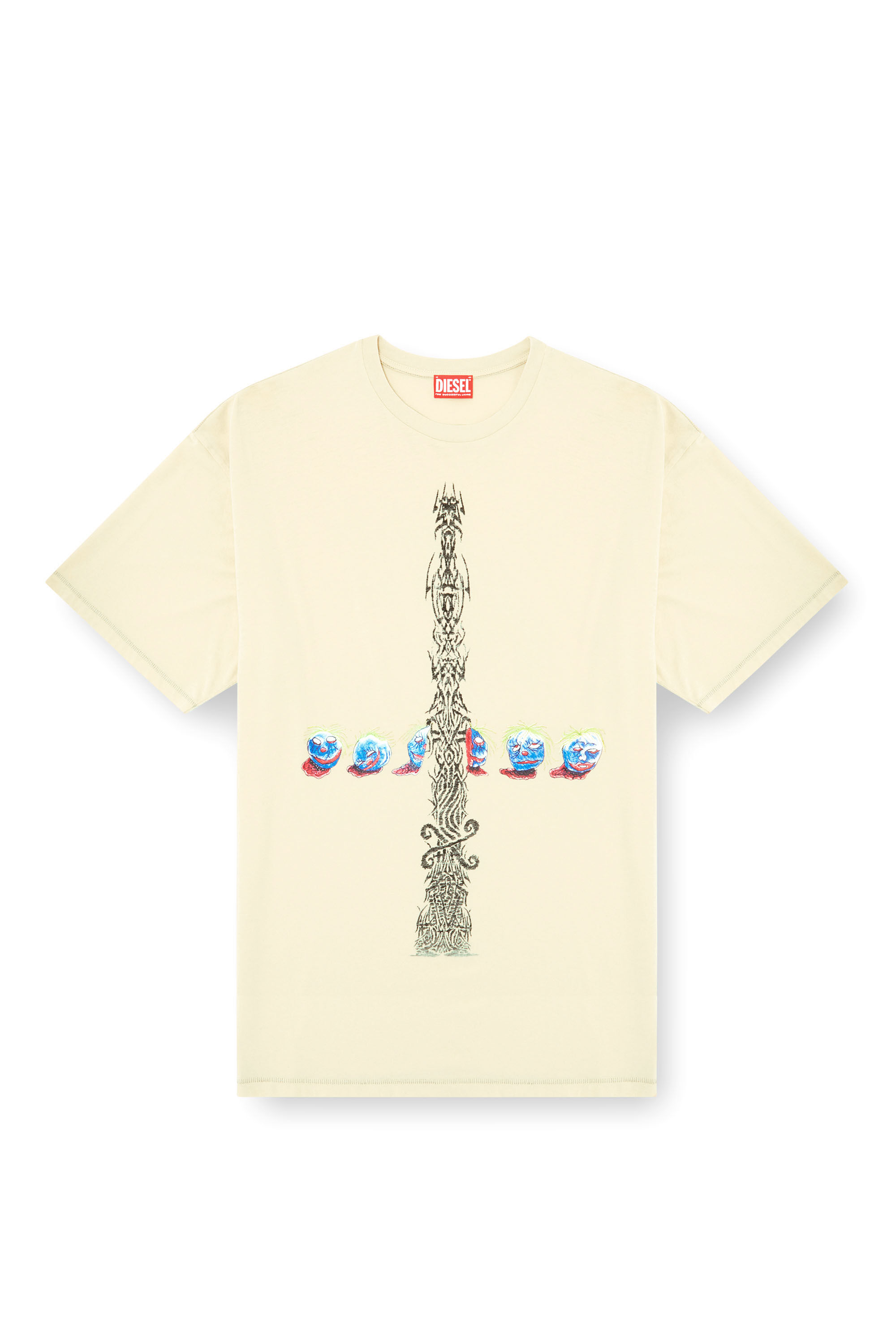 Diesel - T-BOXT-R4, T-shirt délavé à l'acide avec graphismes imprimés Homme in Blanc - 2