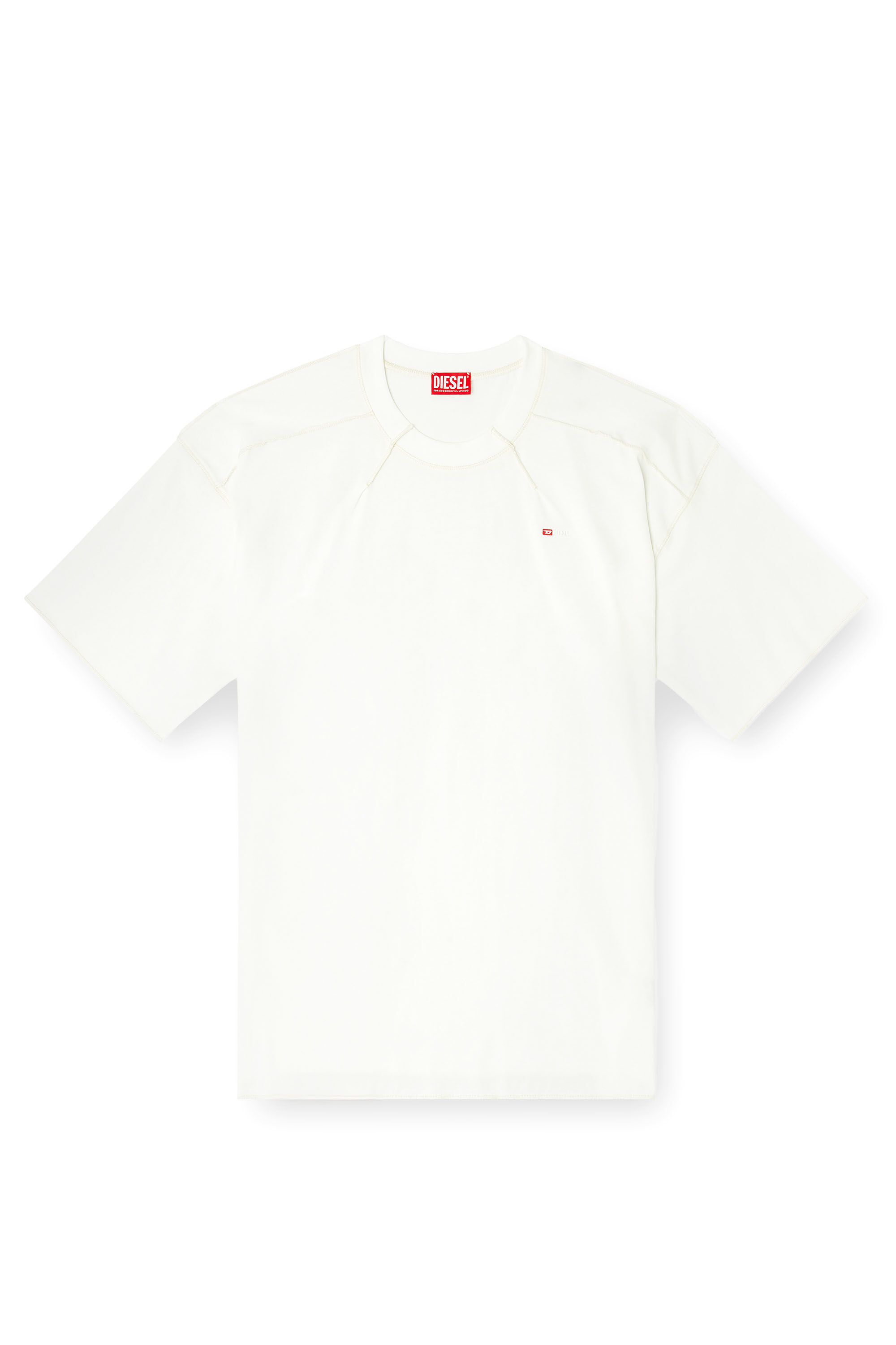 Diesel - T-CRAHOR-BOXT-T1, T-shirt en coton avec micro broderie Homme in Blanc - 2