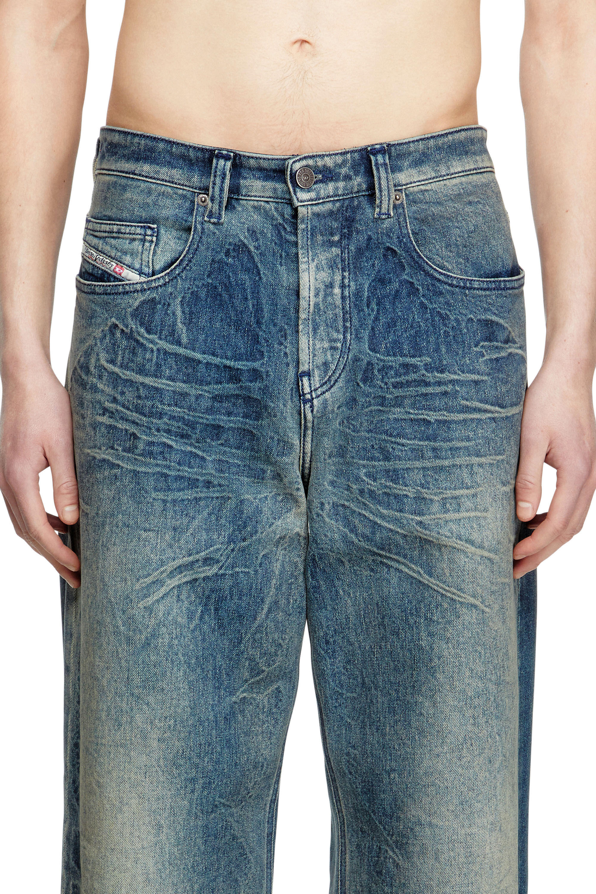 Diesel - Relaxed Jeans 2001 D-Macro 007BG Homme, Bleu Foncé - Image 5