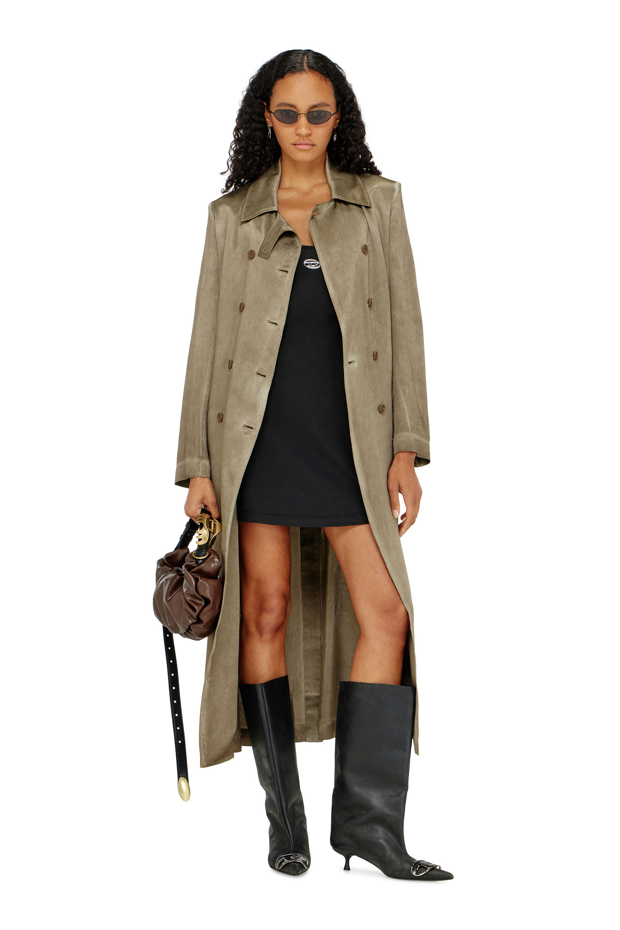 Diesel - D-NEWHOP-OD, Robe courte en coton avec logo Ovale D Femme in Noir - 1