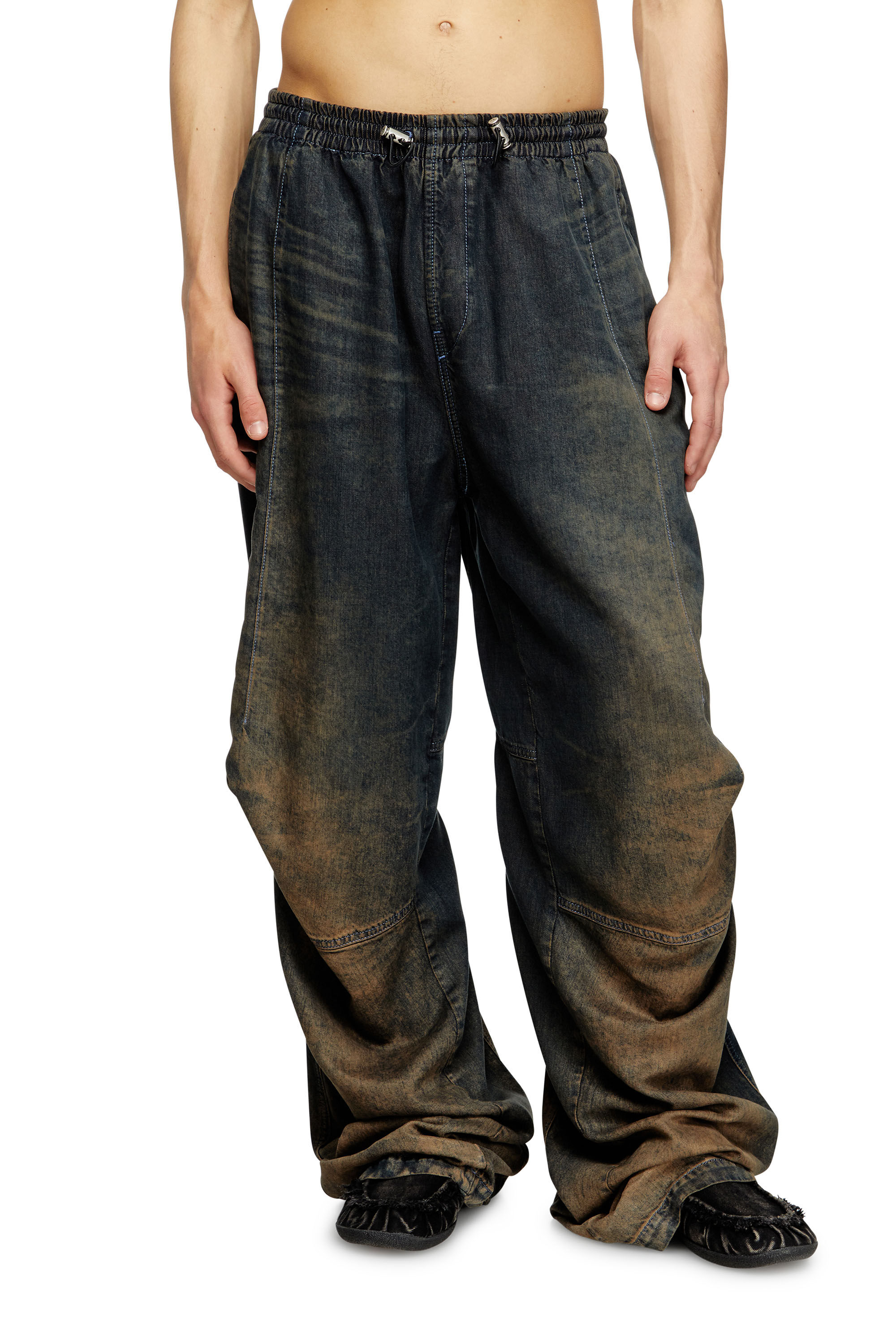 Diesel - Relaxed Jeans D-Pari 068TF Homme, Bleu Foncé - Image 3