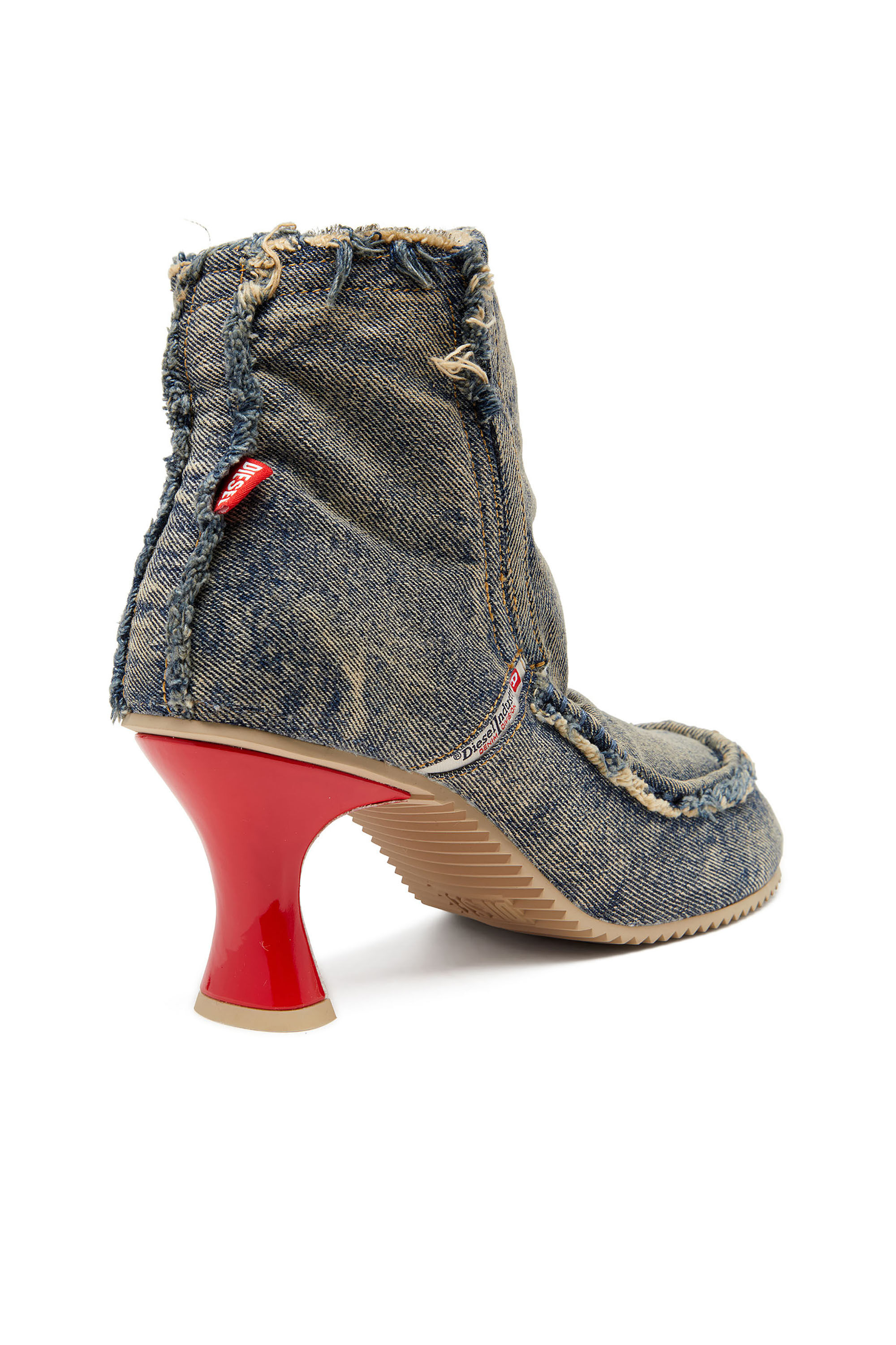 Diesel - D-WOODSTOCK HEEL AB, D-Woodstock - Bottes en denim à talon Femme in Bleu - 5